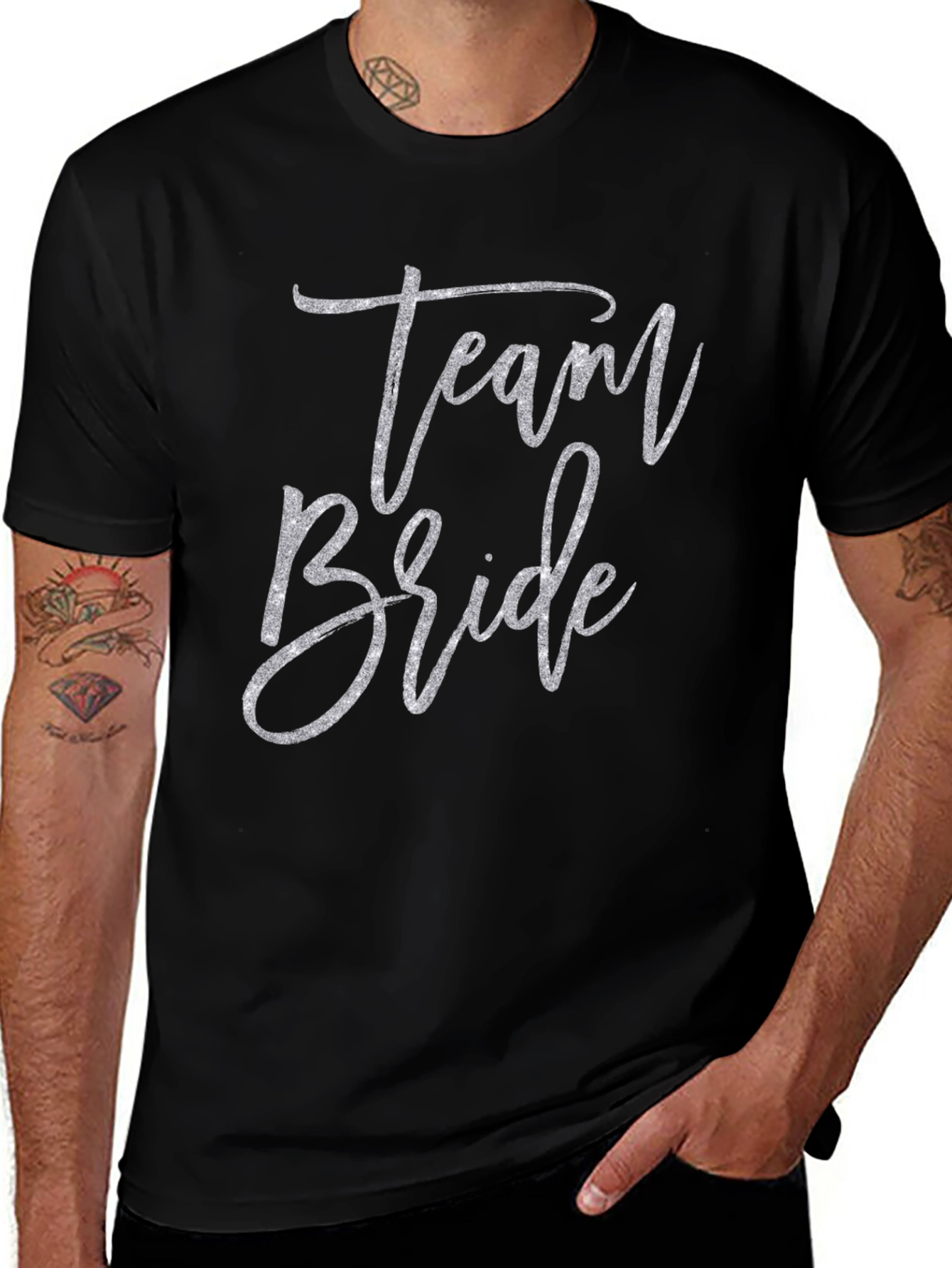 Team Bride Black Crew Neck T-Shirt