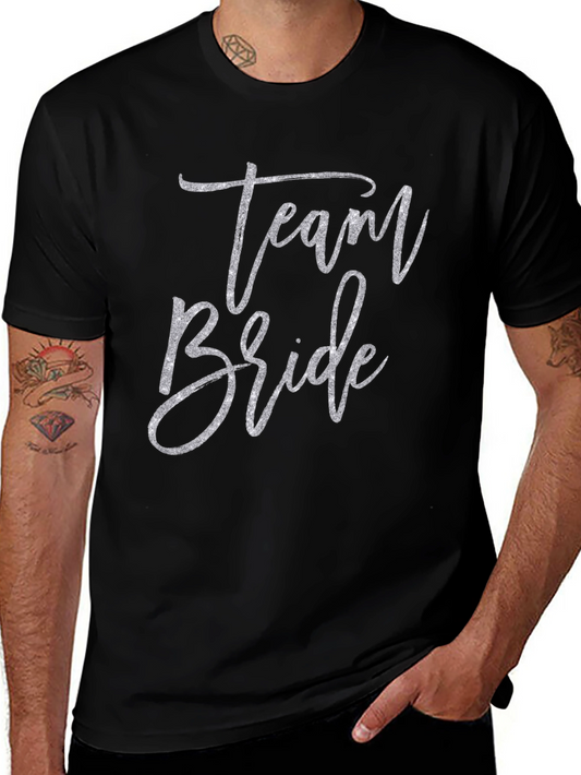 Team Bride Black Crew Neck T-Shirt