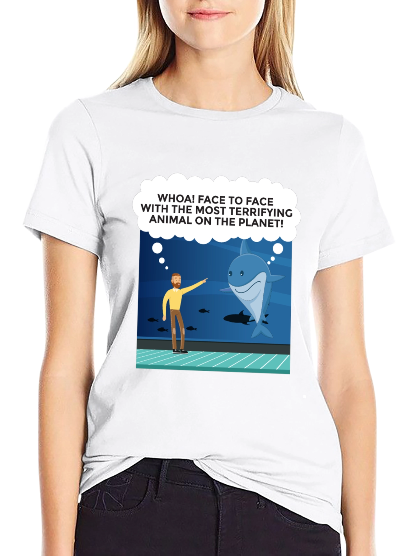 Funny Shark Encounter Graphic T-Shirt