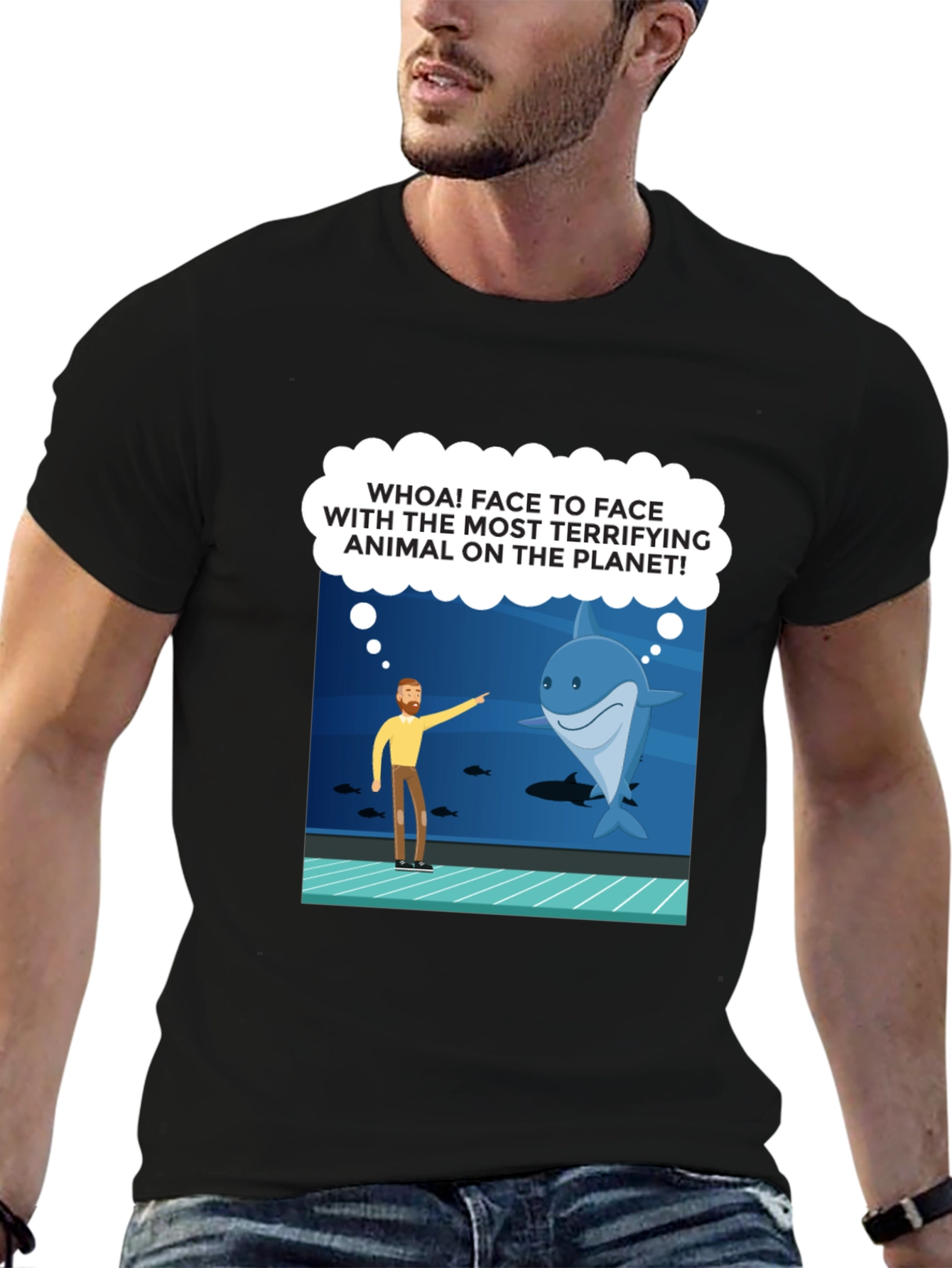 Funny Shark Encounter Graphic T-Shirt