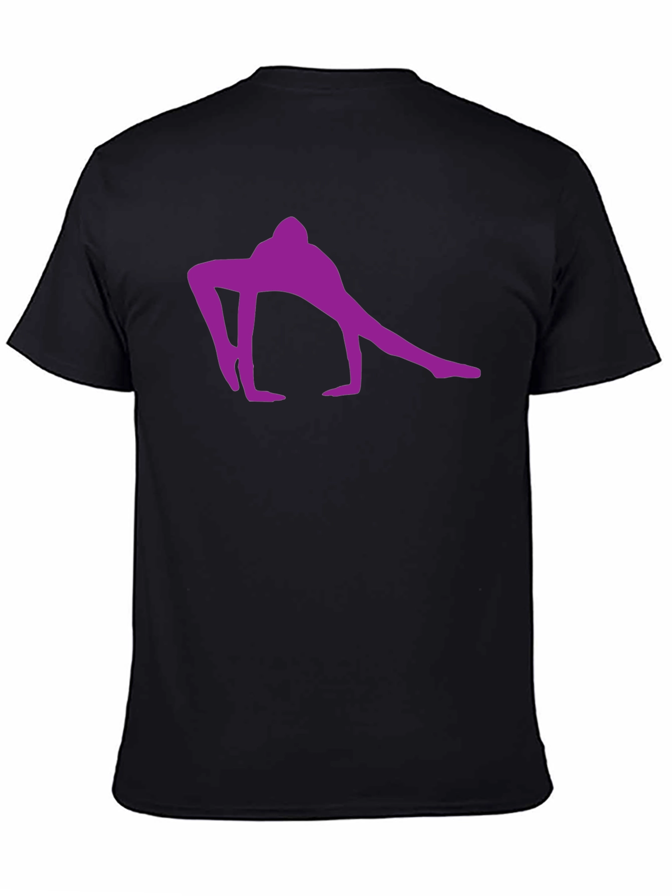 Yoga Pose Graphic Tee - Black Cotton T-Shirt
