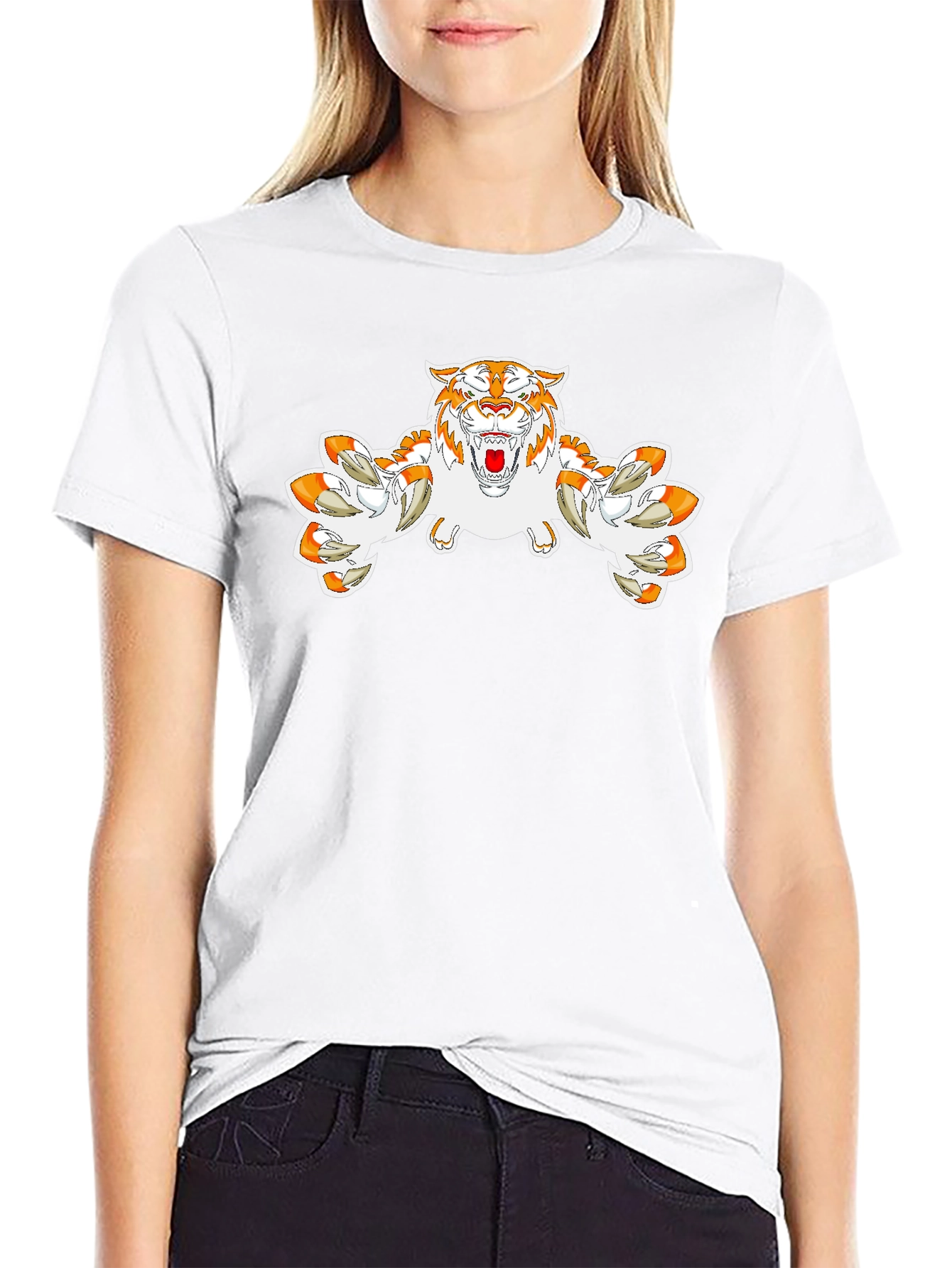 Tiger Graphic Print Black T-Shirt