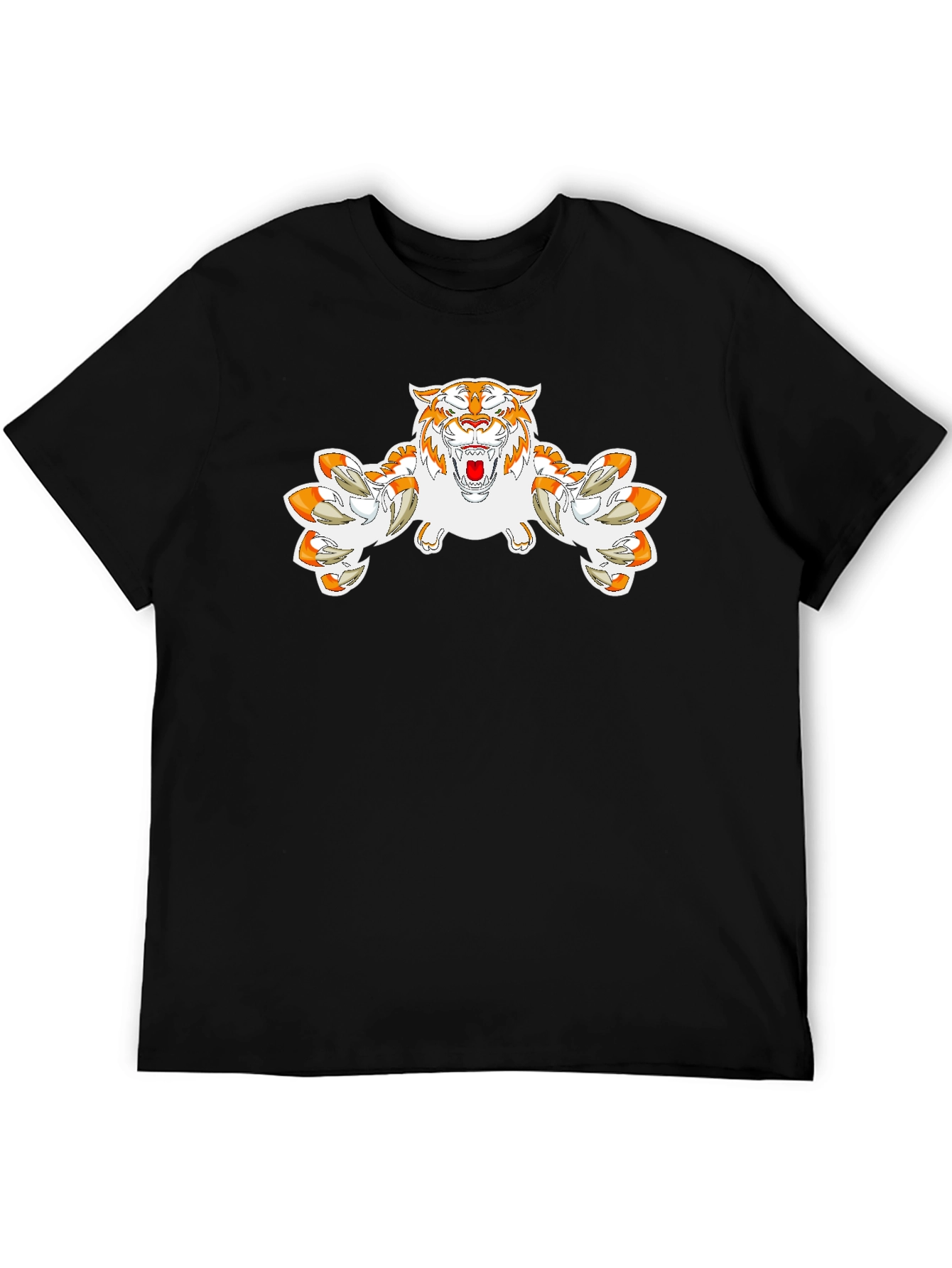 Tiger Graphic Print Black T-Shirt