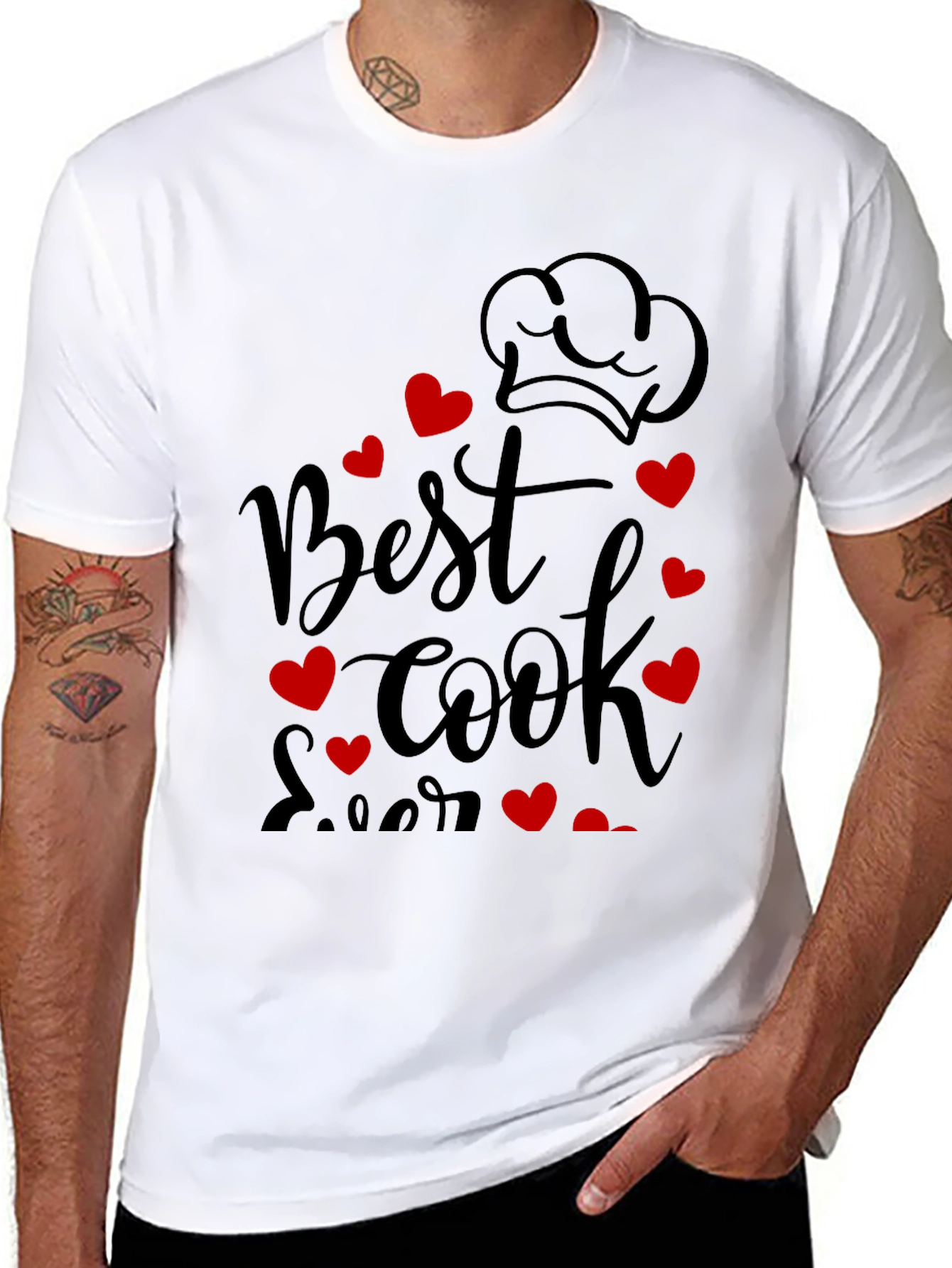 Best Cook Ever Graphic Tee - Chef Heart Design