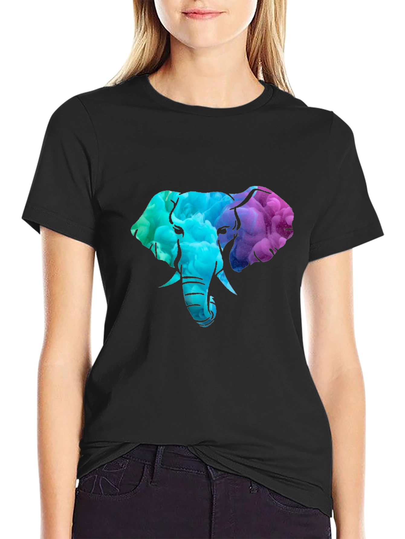 Elephant Head Graphic Tee - Black T-Shirt