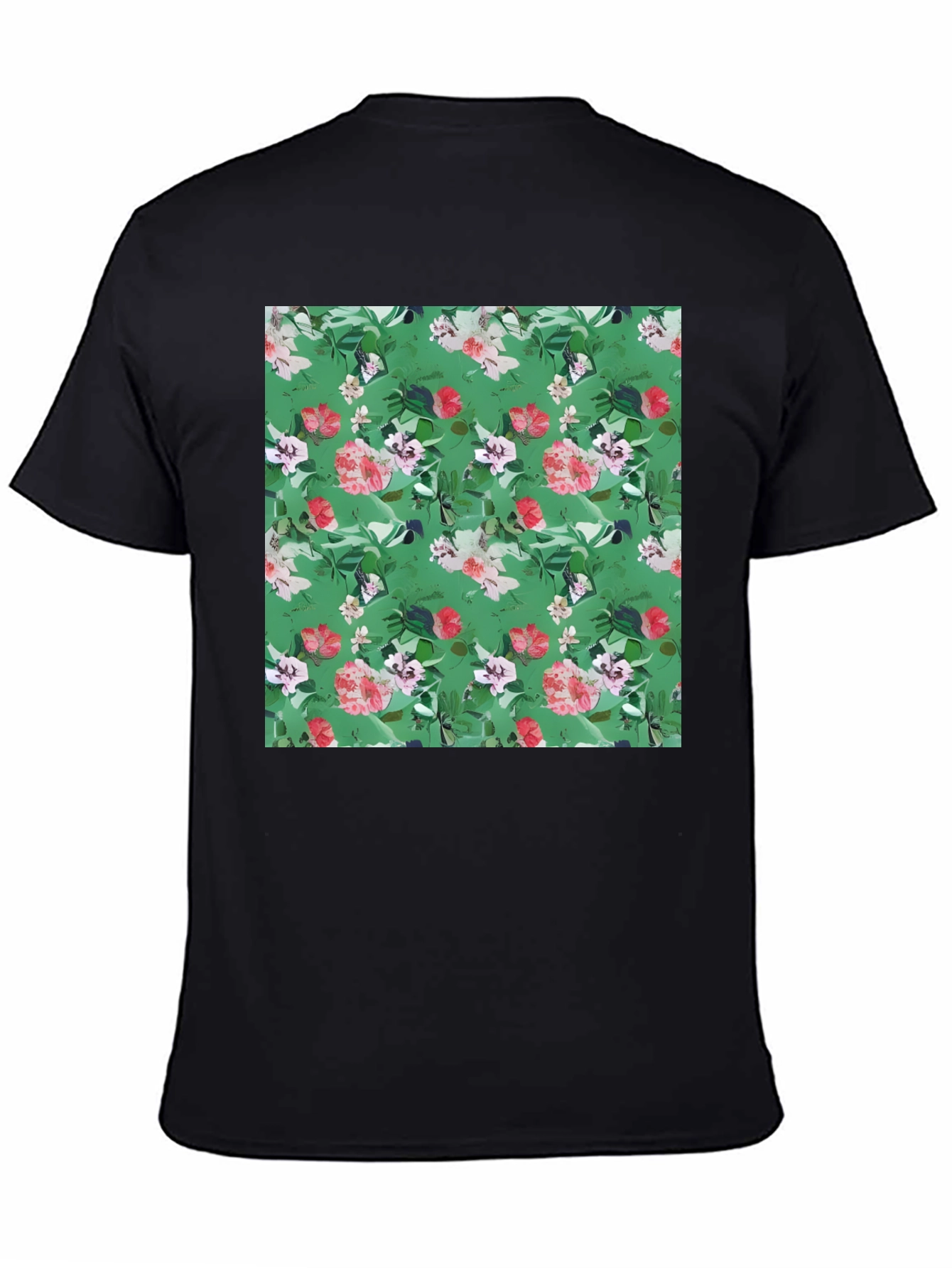 Floral Print Black T-Shirt