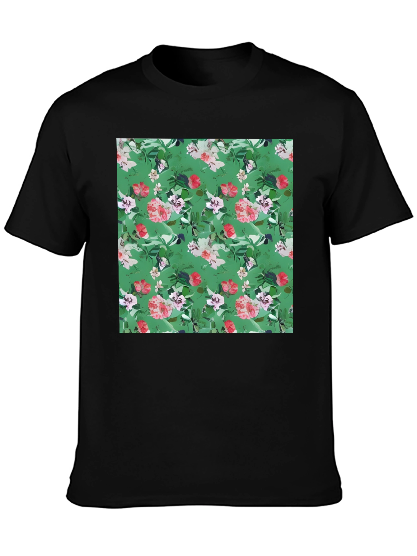 Floral Print Black T-Shirt