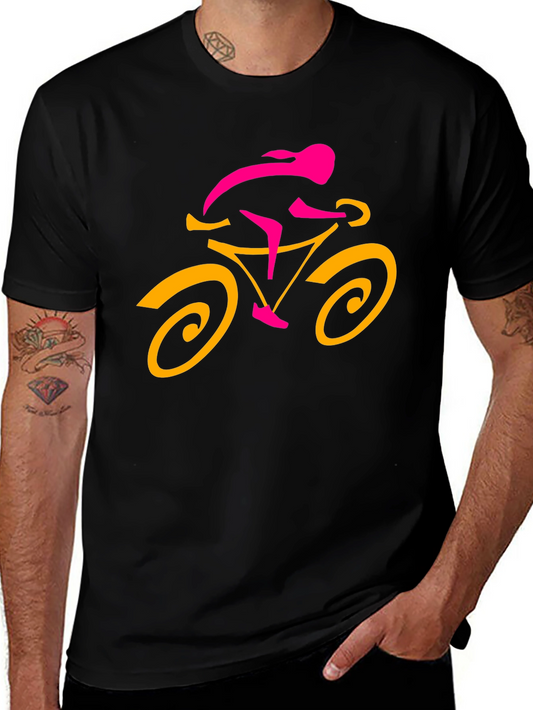 Stylish Cyclist Graphic Tee - Bold & Fun