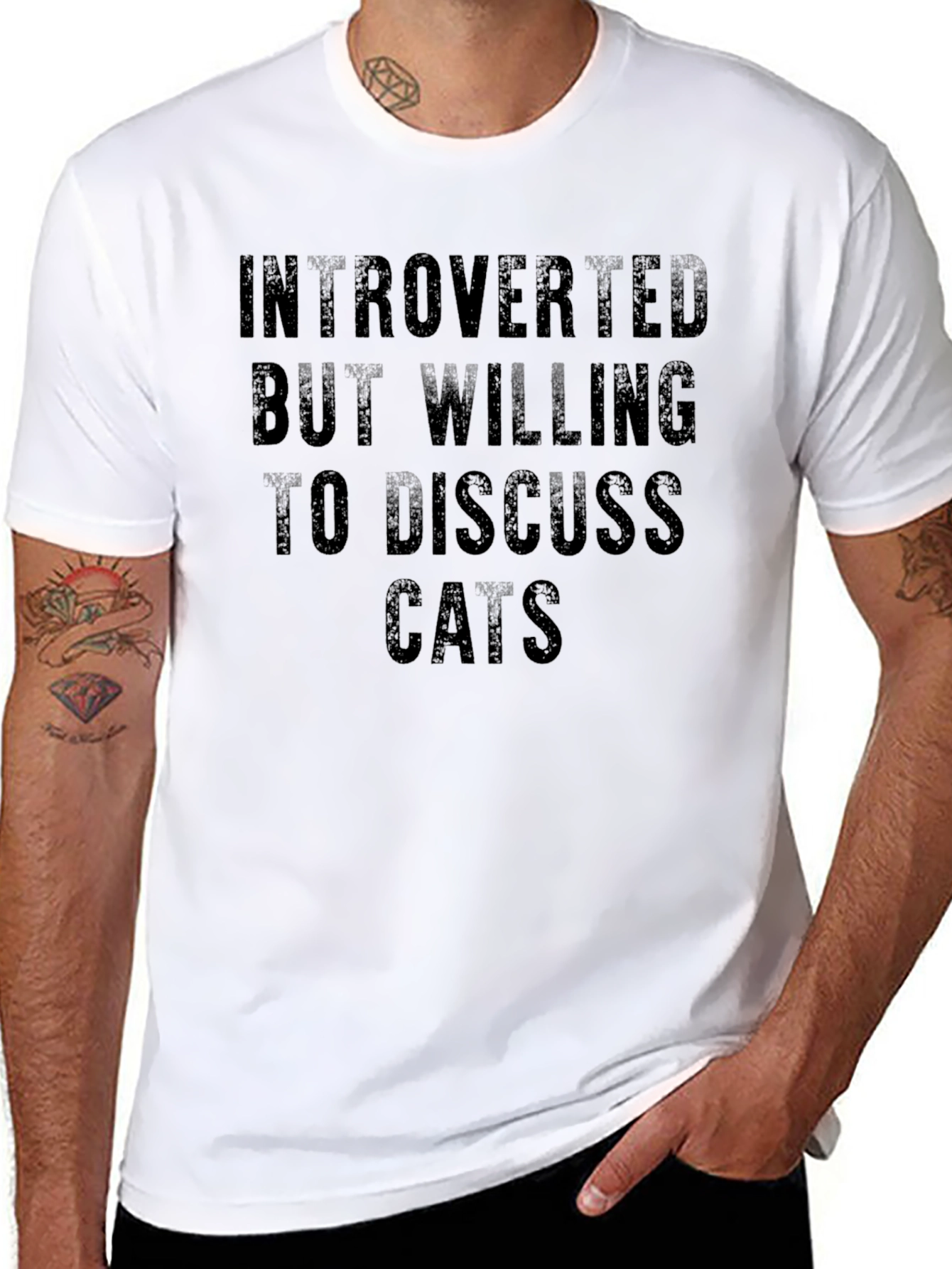 Introverted Cat Lover T-Shirt - Funny Cat Tee