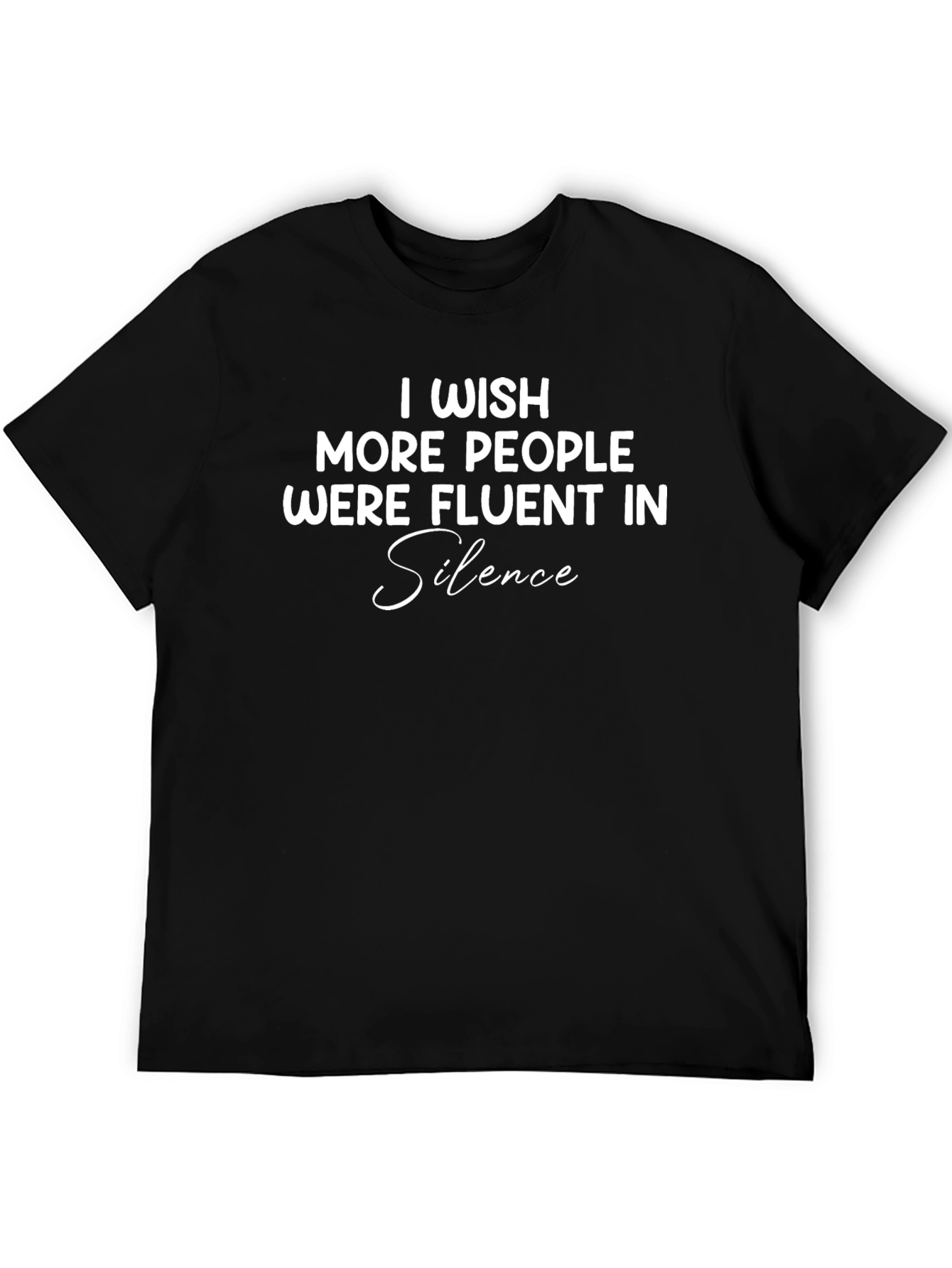 Fluent in Silence Black Graphic Tee