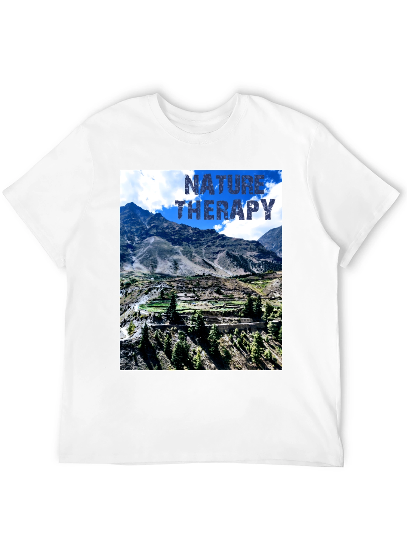 Nature Therapy Graphic T-Shirt - Mountain Scene