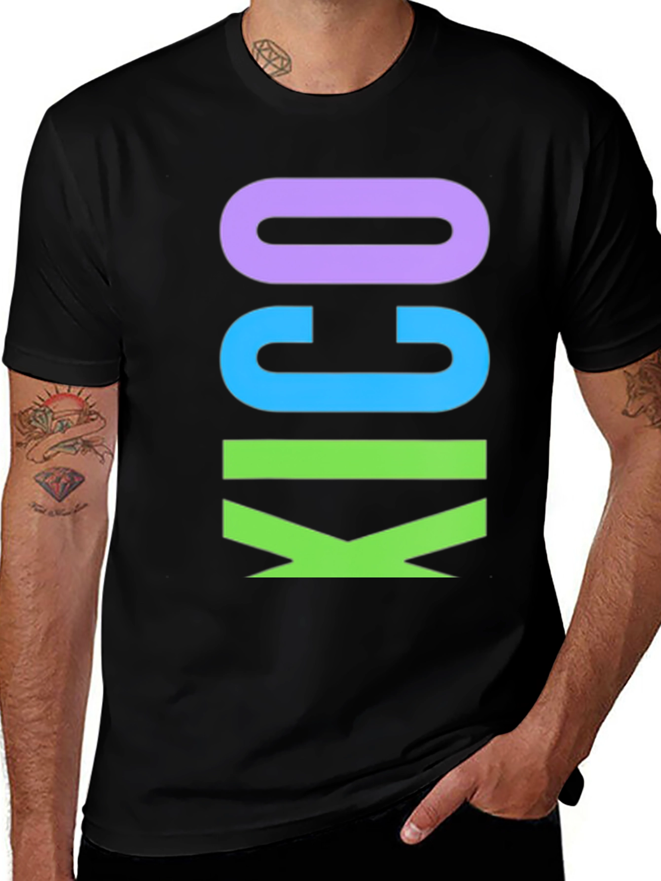 KICO Graphic Tee - Mens Black Cotton T-Shirt