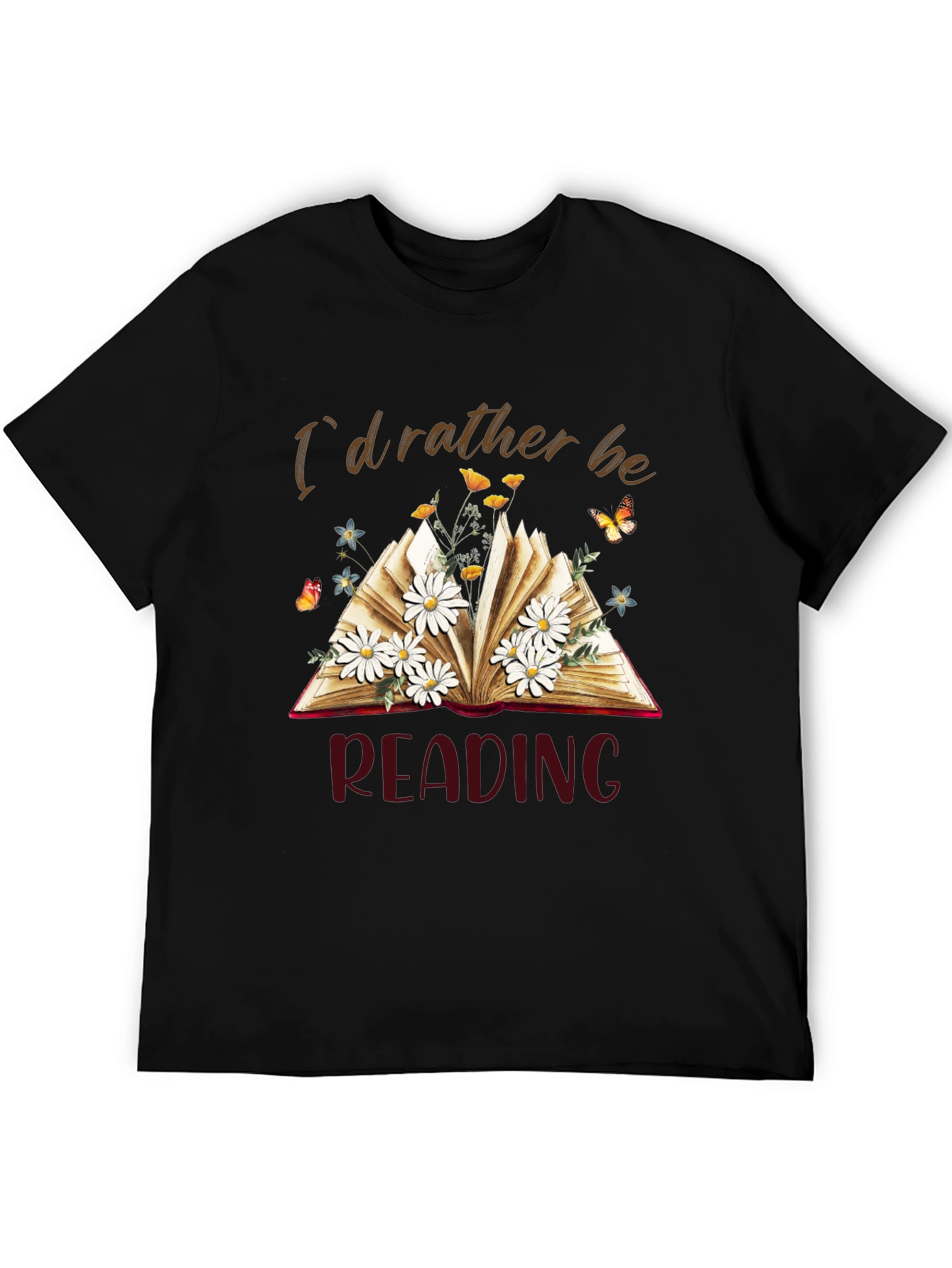 Id Rather Be Reading Black T-Shirt