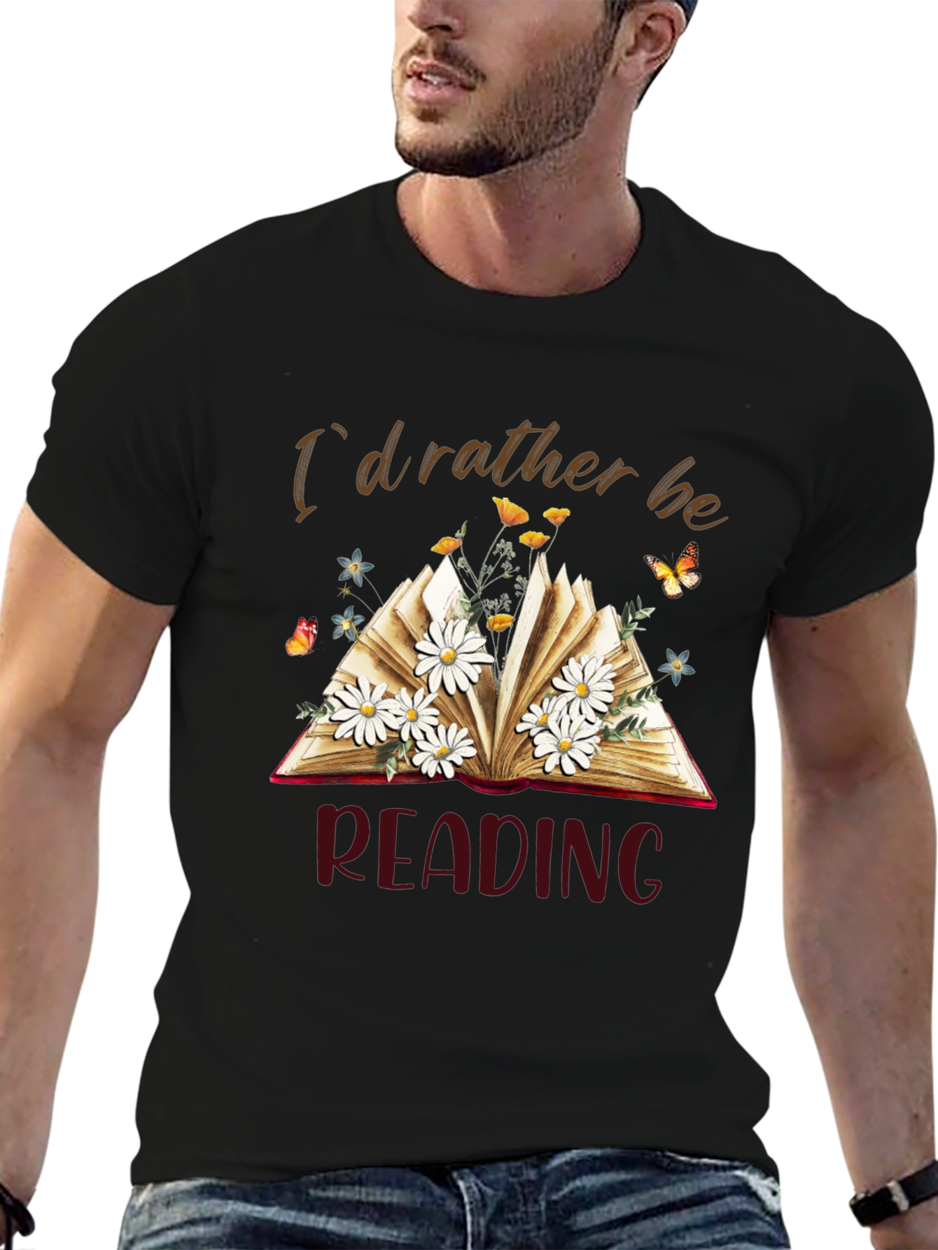 Id Rather Be Reading Black T-Shirt