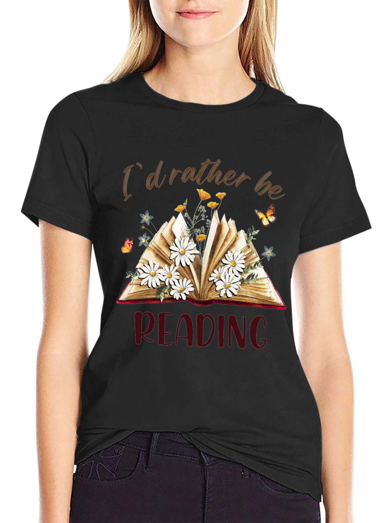 Id Rather Be Reading Black T-Shirt