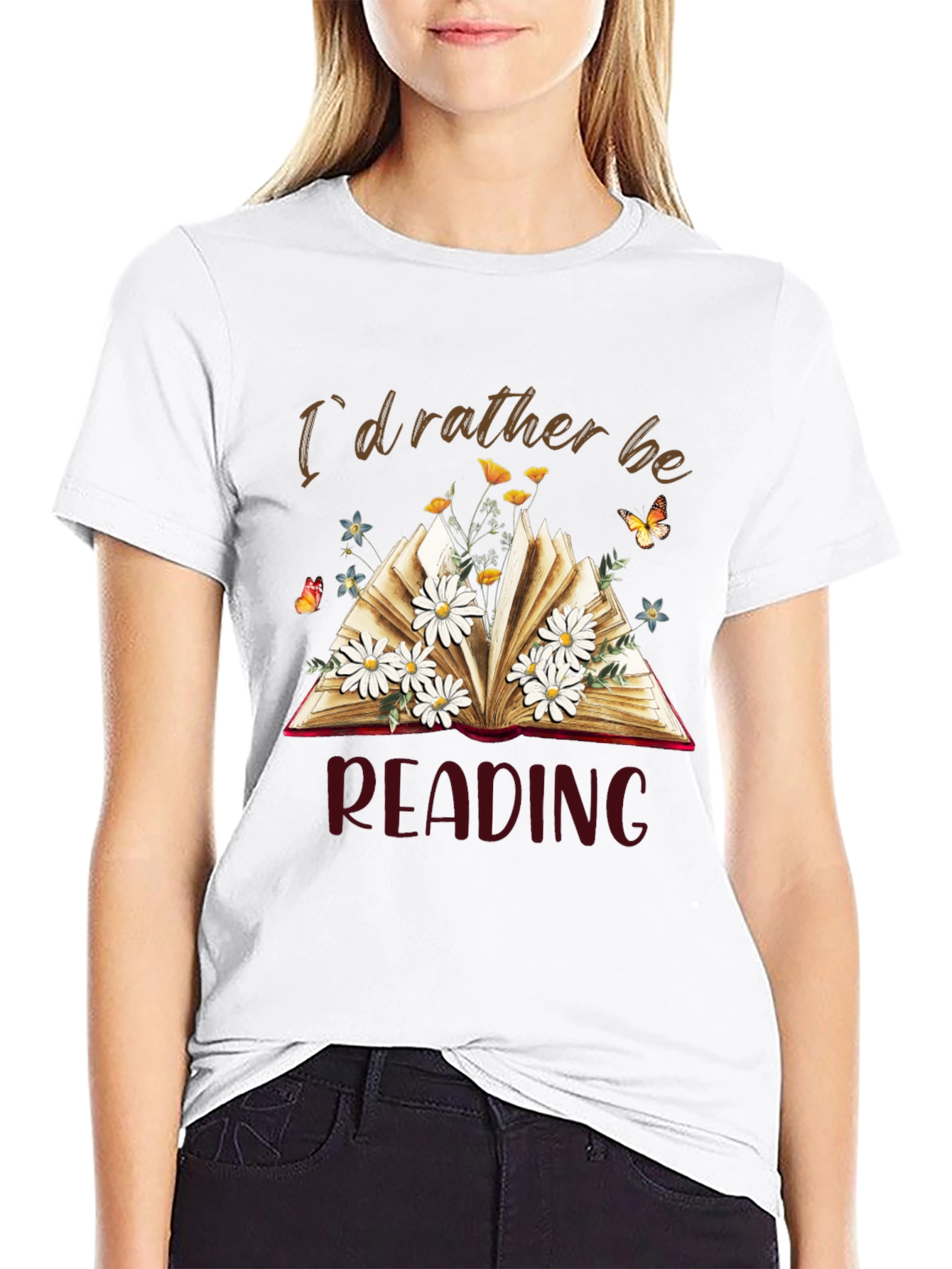 Id Rather Be Reading Black T-Shirt