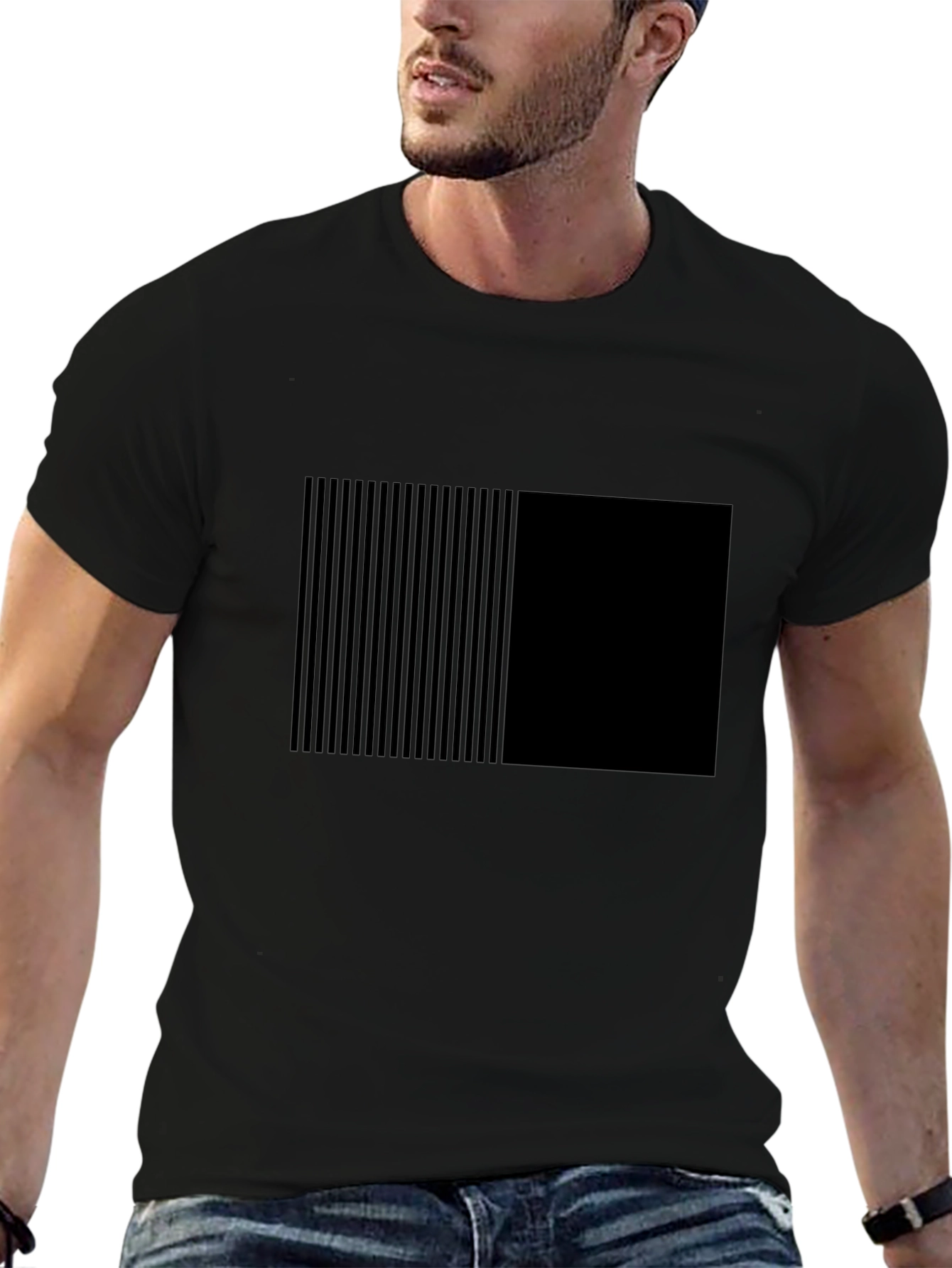 Modern Black Graphic Tee - Striking Design