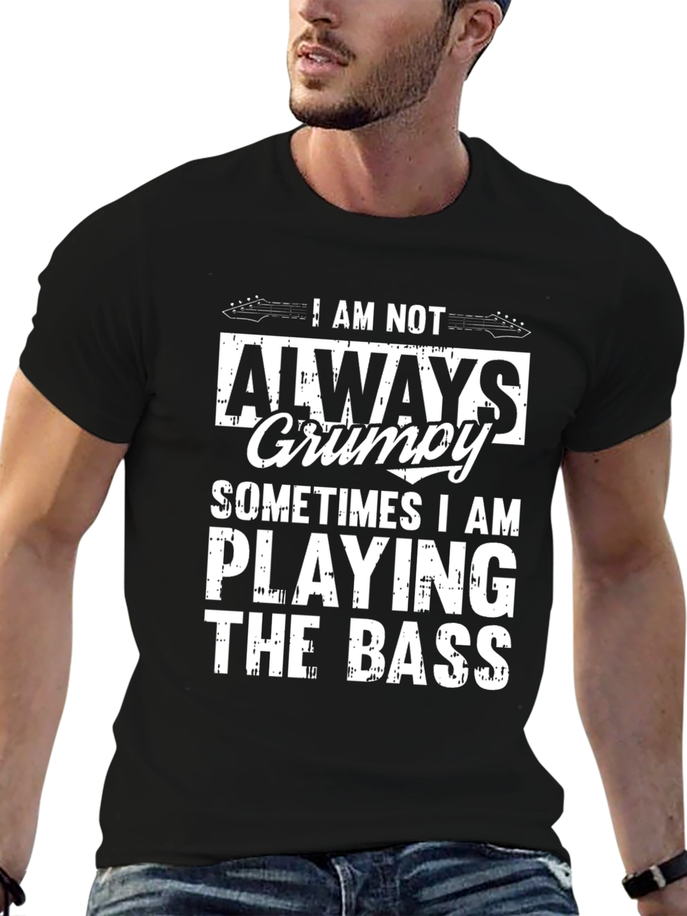Grumpy Bass Player Graphic T-Shirt