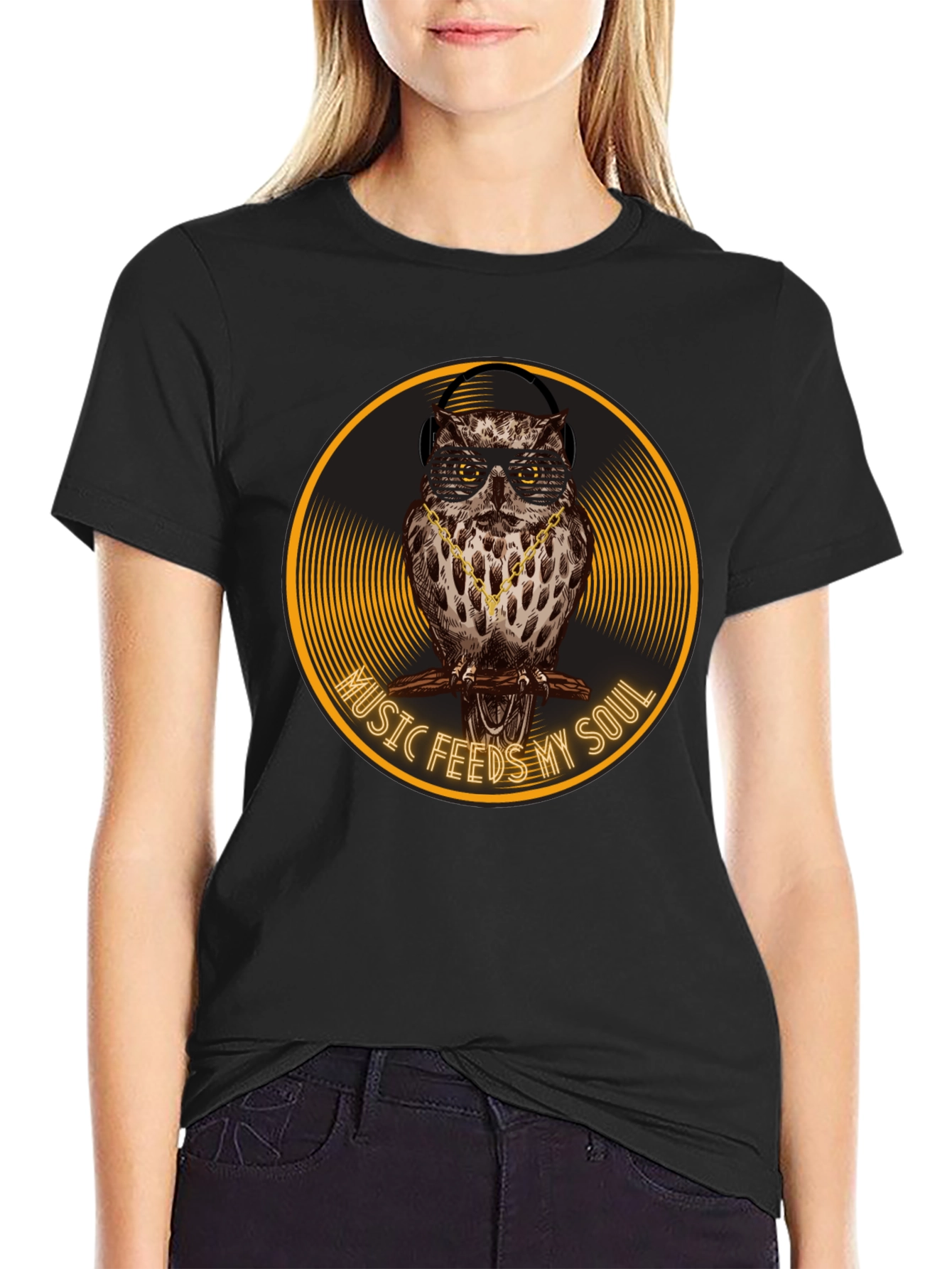 Music Feeds My Soul Owl Graphic Tee