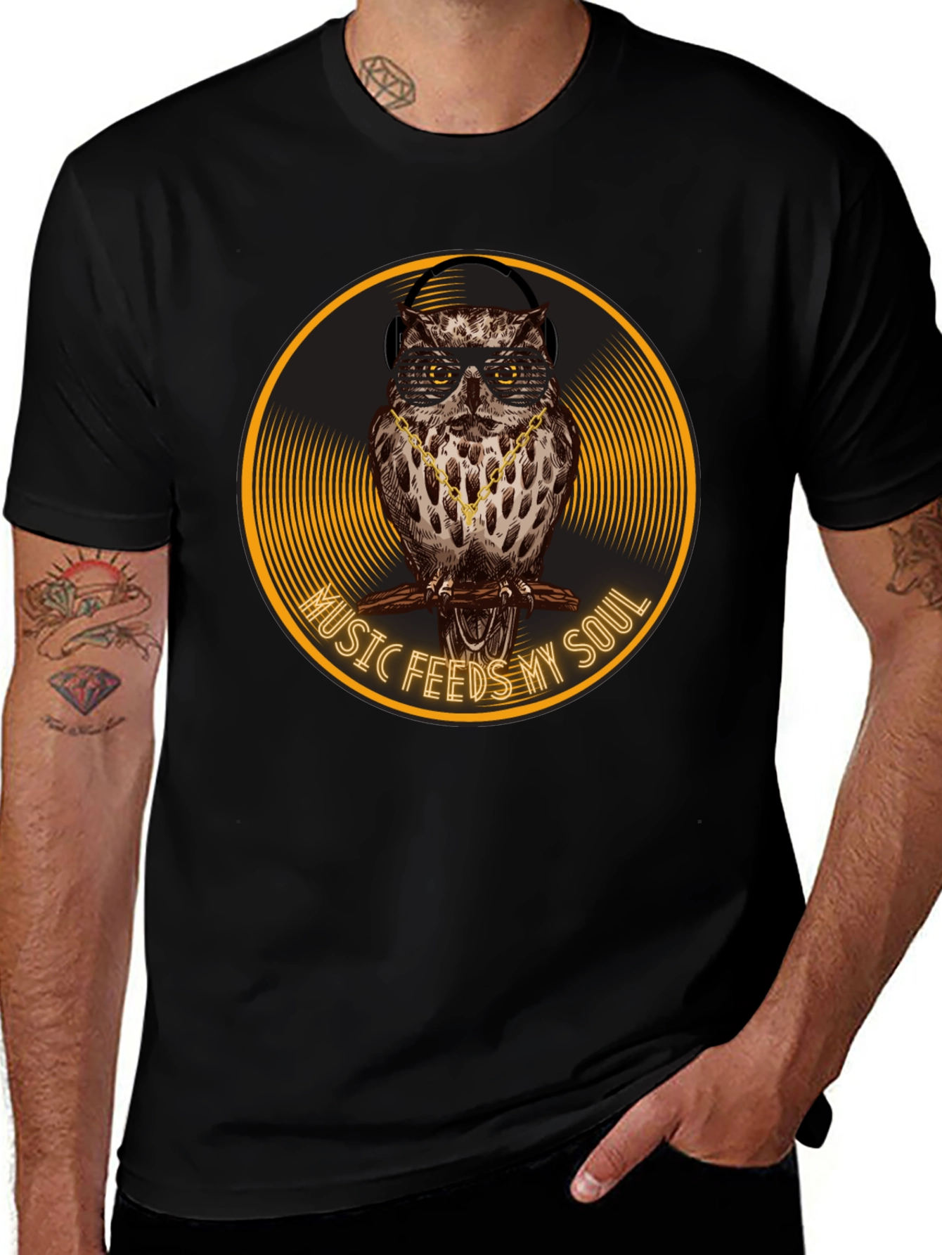 Music Feeds My Soul Owl Graphic Tee