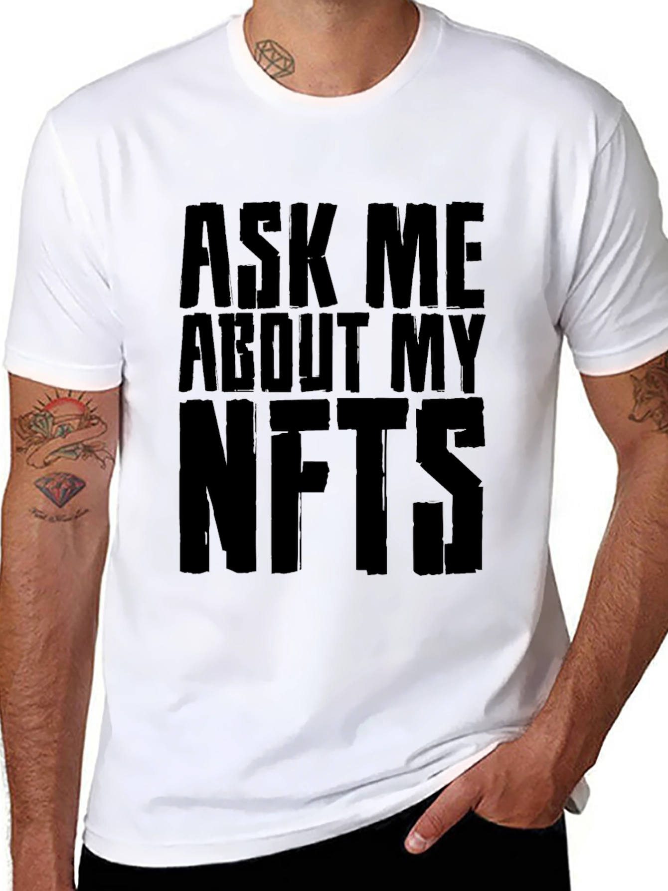 Ask Me About My NFTs Black T-Shirt