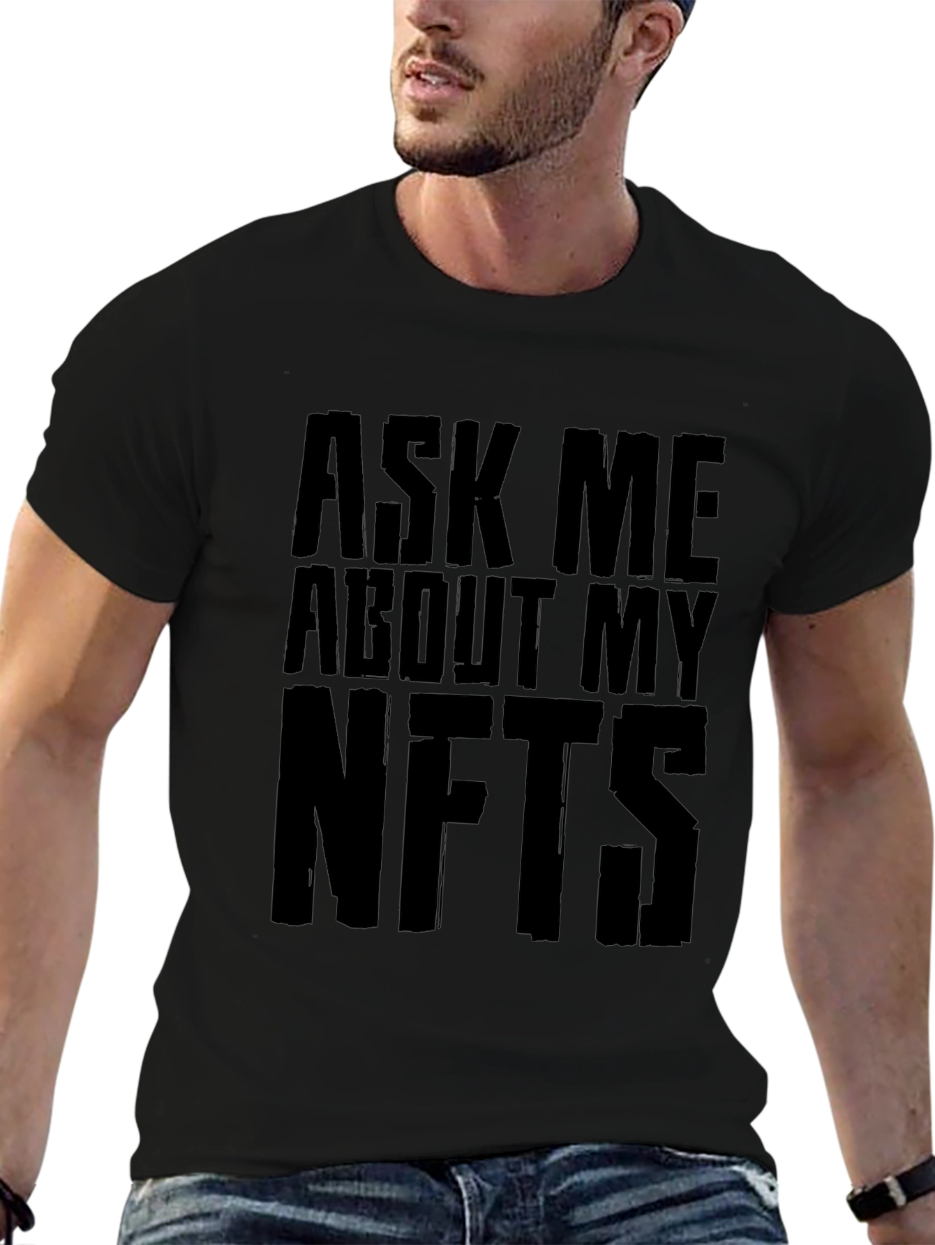Ask Me About My NFTs Black T-Shirt