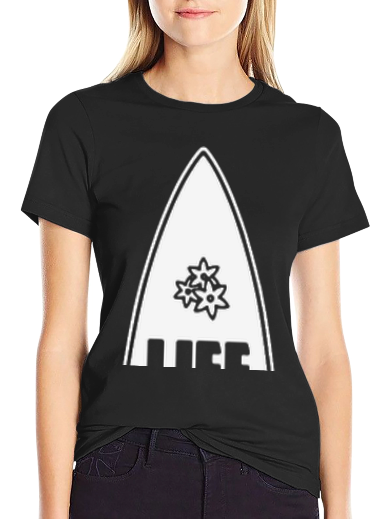 Reef Surfboard Tee - Black Graphic T-Shirt