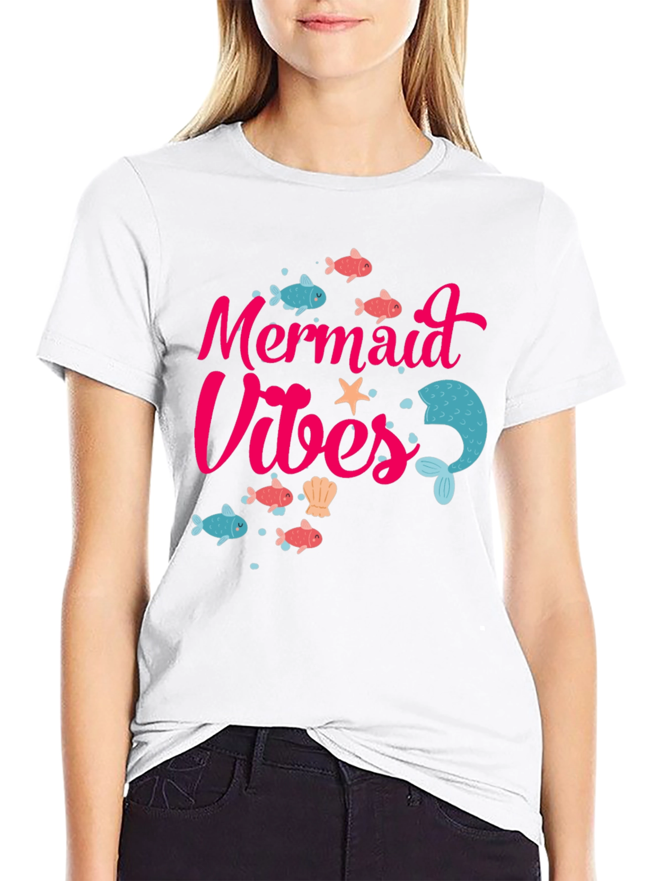 Mermaid Vibes Graphic Tee - Fun Summer T-Shirt