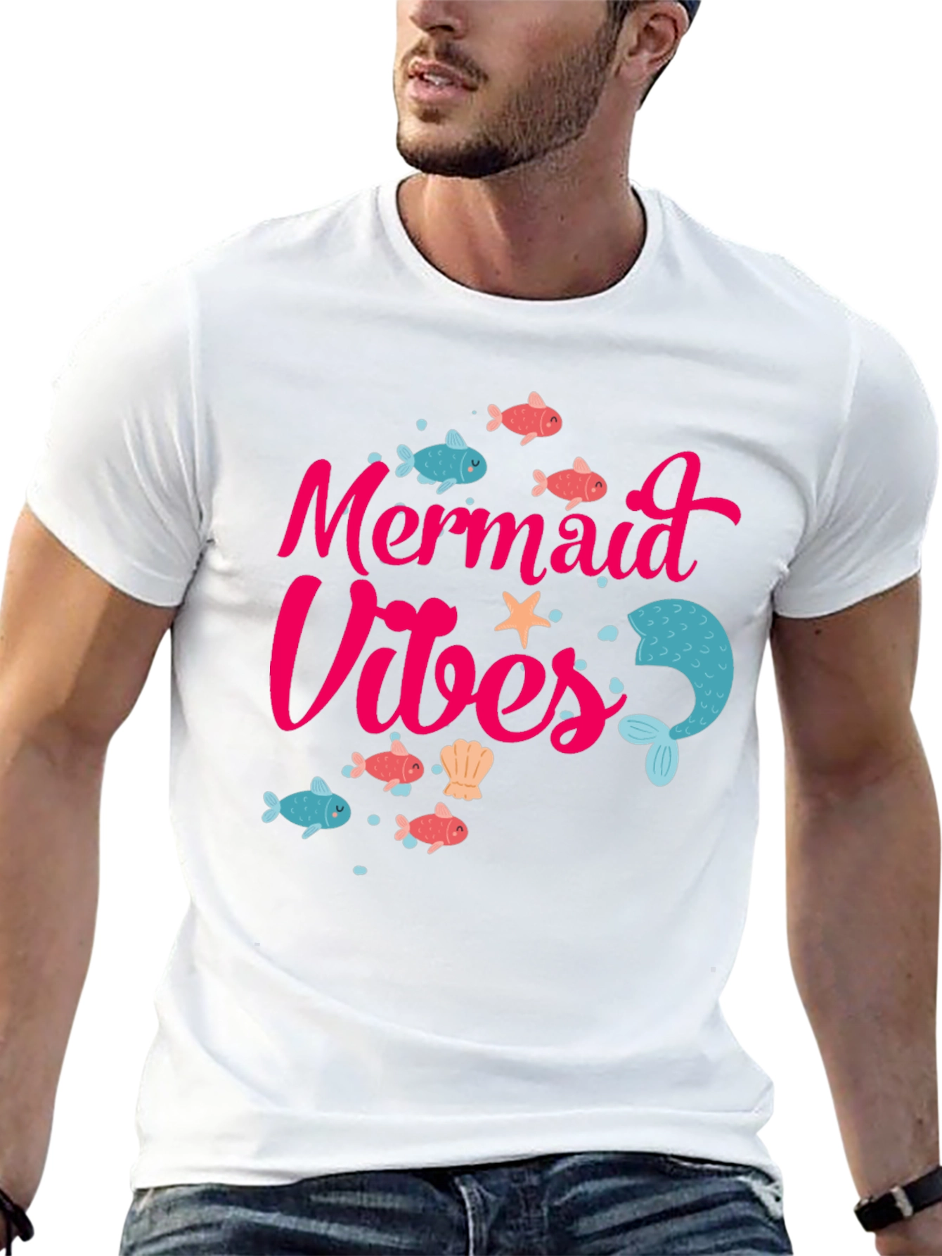 Mermaid Vibes Graphic Tee - Fun Summer T-Shirt