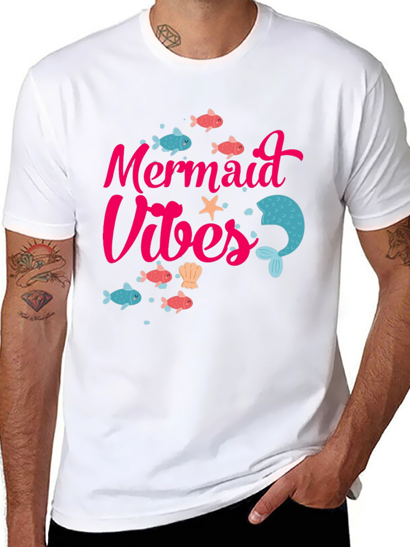 Mermaid Vibes Graphic Tee - Fun Summer T-Shirt