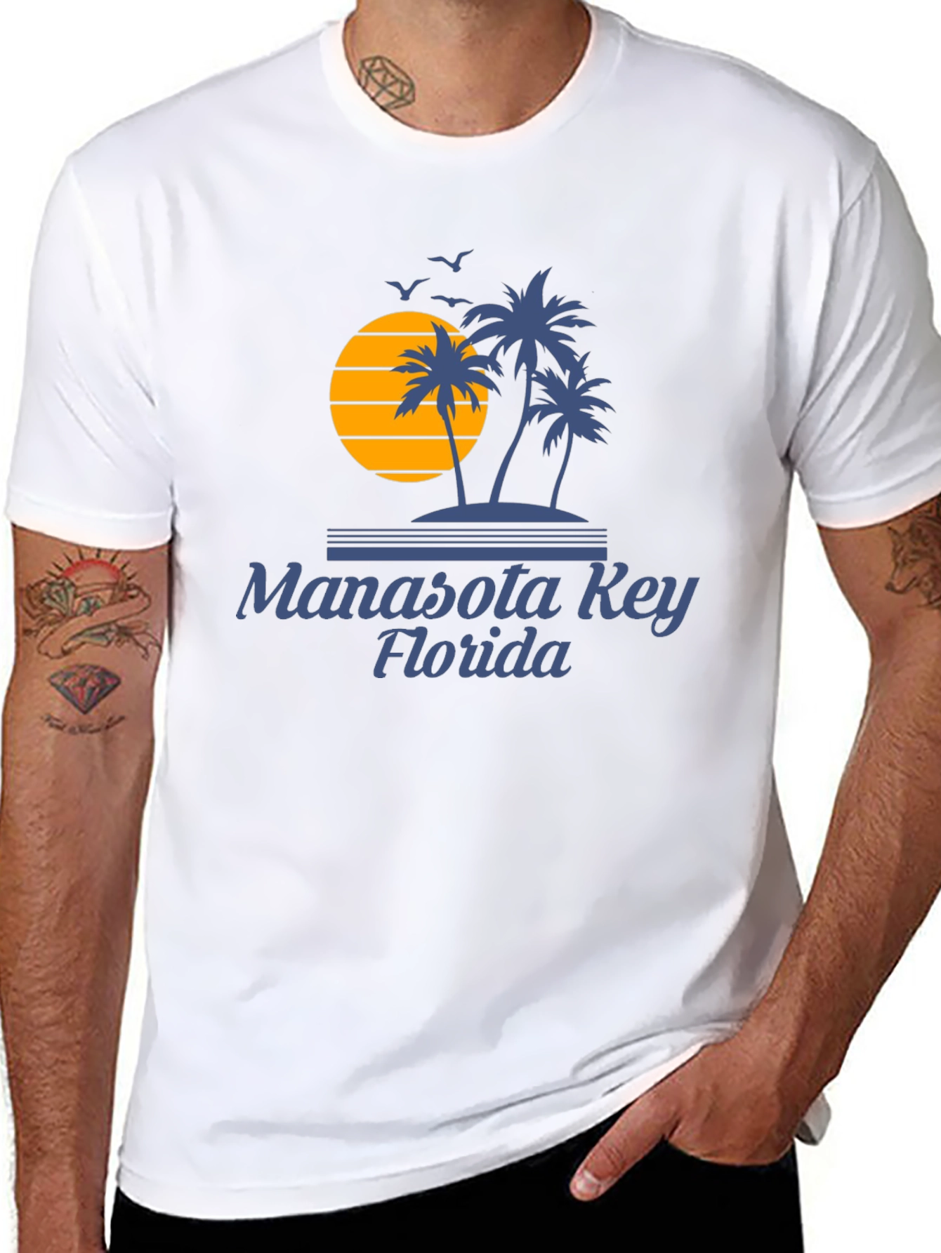 Manasota Key Florida T-Shirt Tropical Graphic Tee