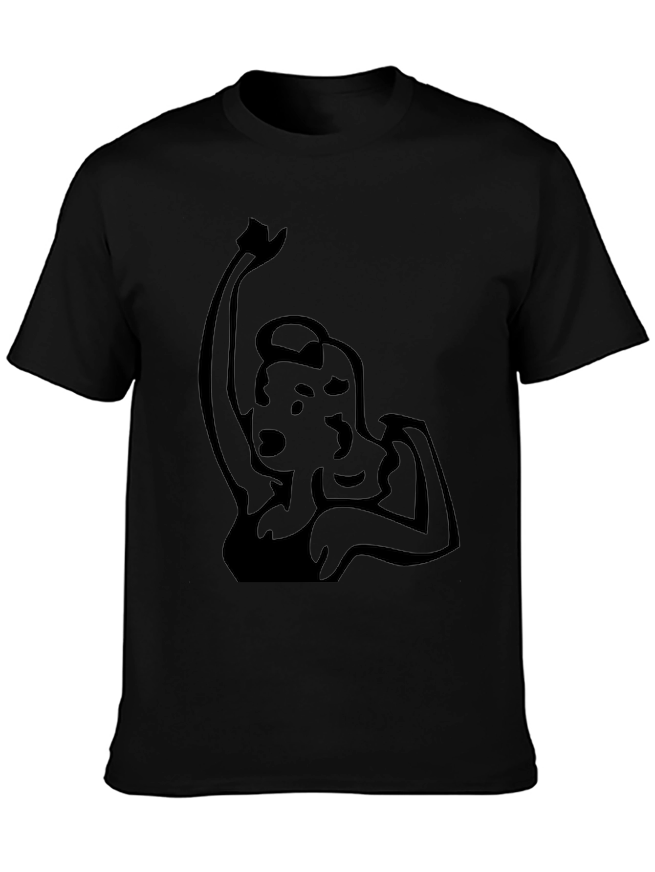 Retro Woman Graphic Black Tee