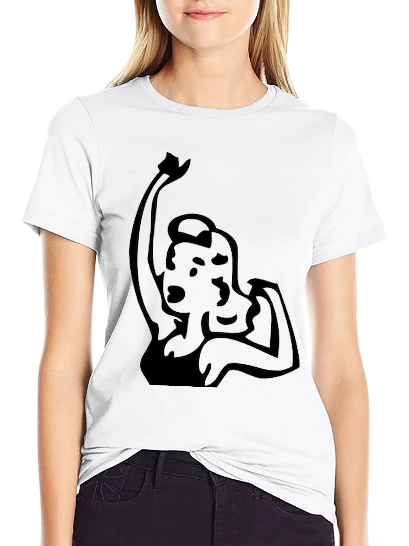 Retro Woman Graphic Black Tee