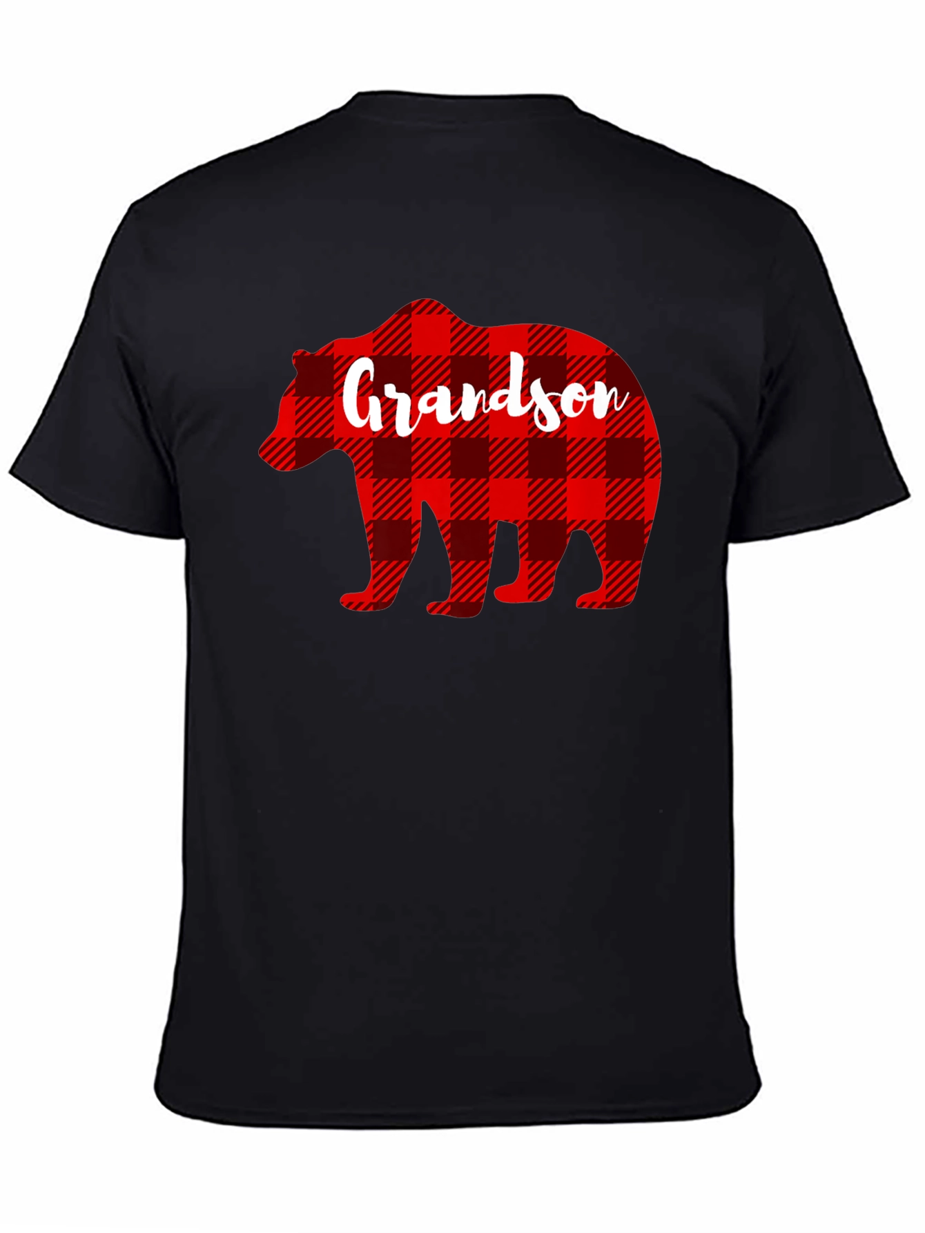 Grandson Bear Plaid Graphic T-Shirt
