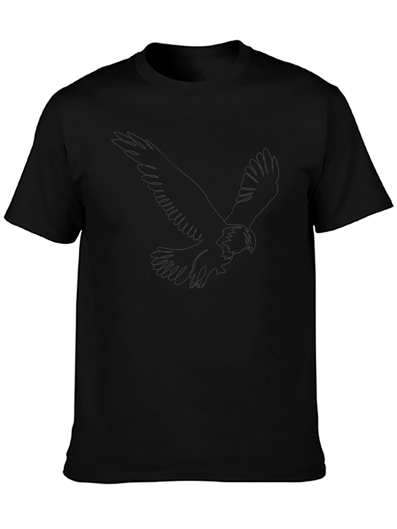 Mens Black T-Shirt with Abstract Eagle Design