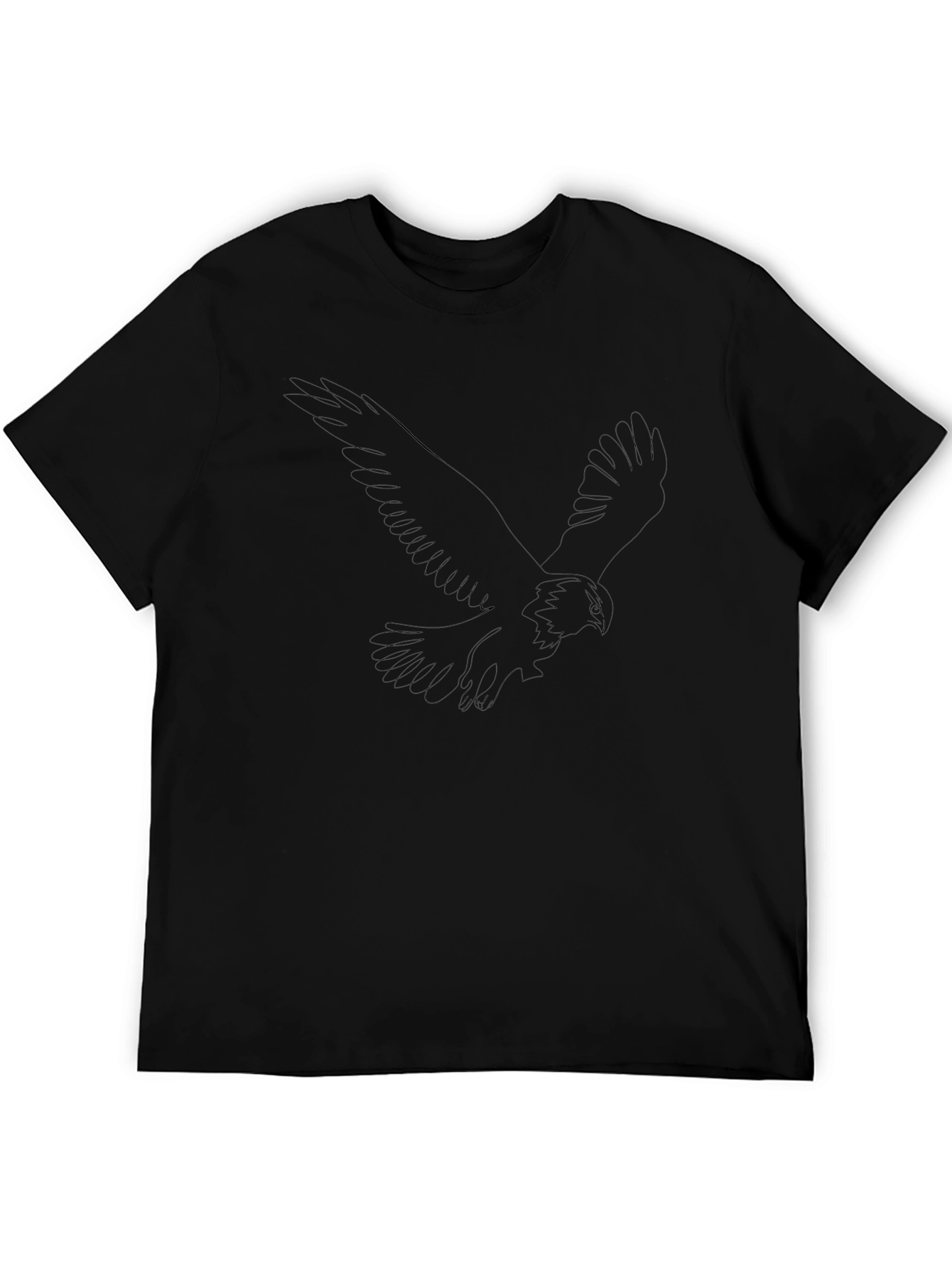 Mens Black T-Shirt with Abstract Eagle Design
