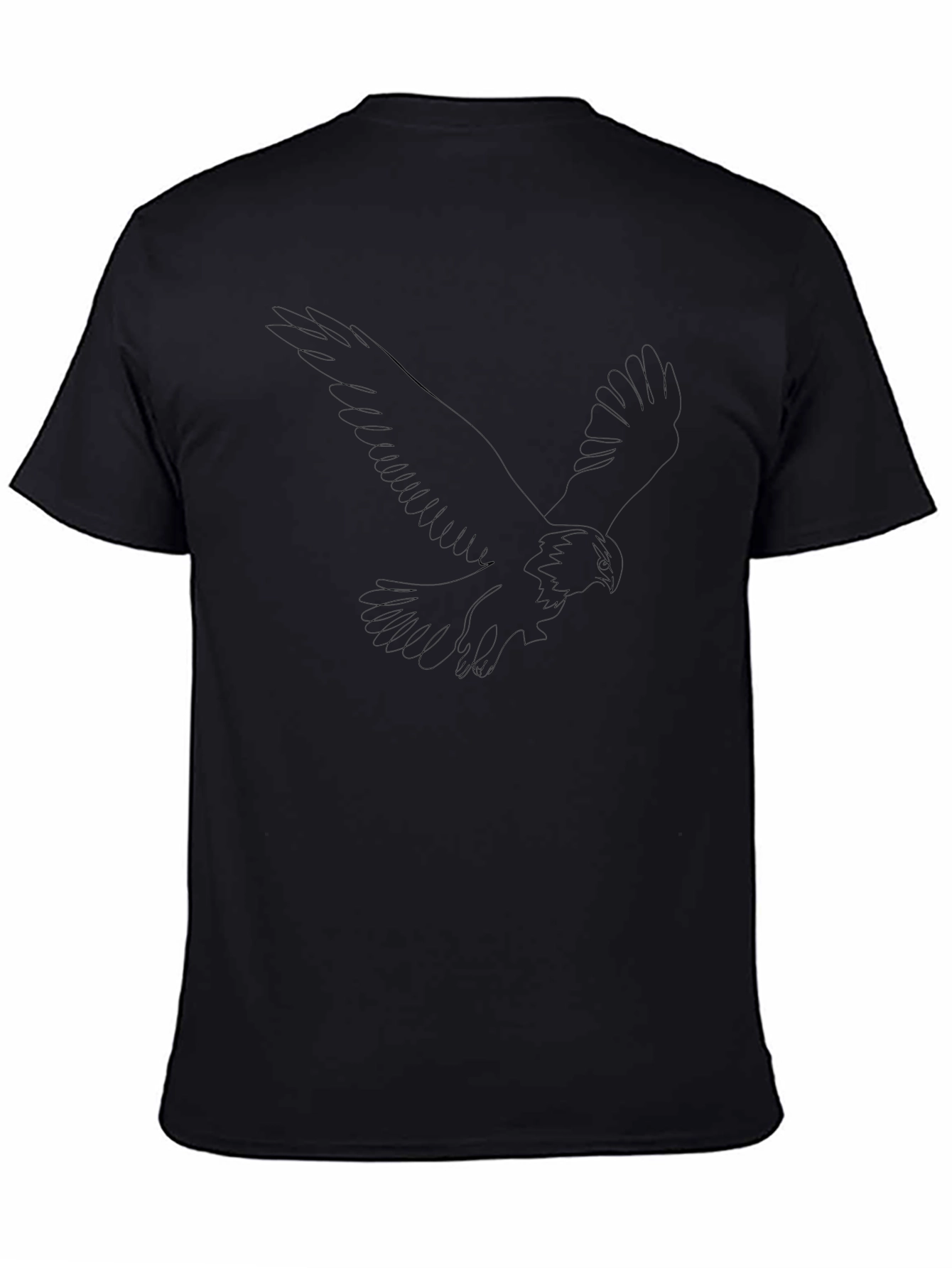 Mens Black T-Shirt with Abstract Eagle Design
