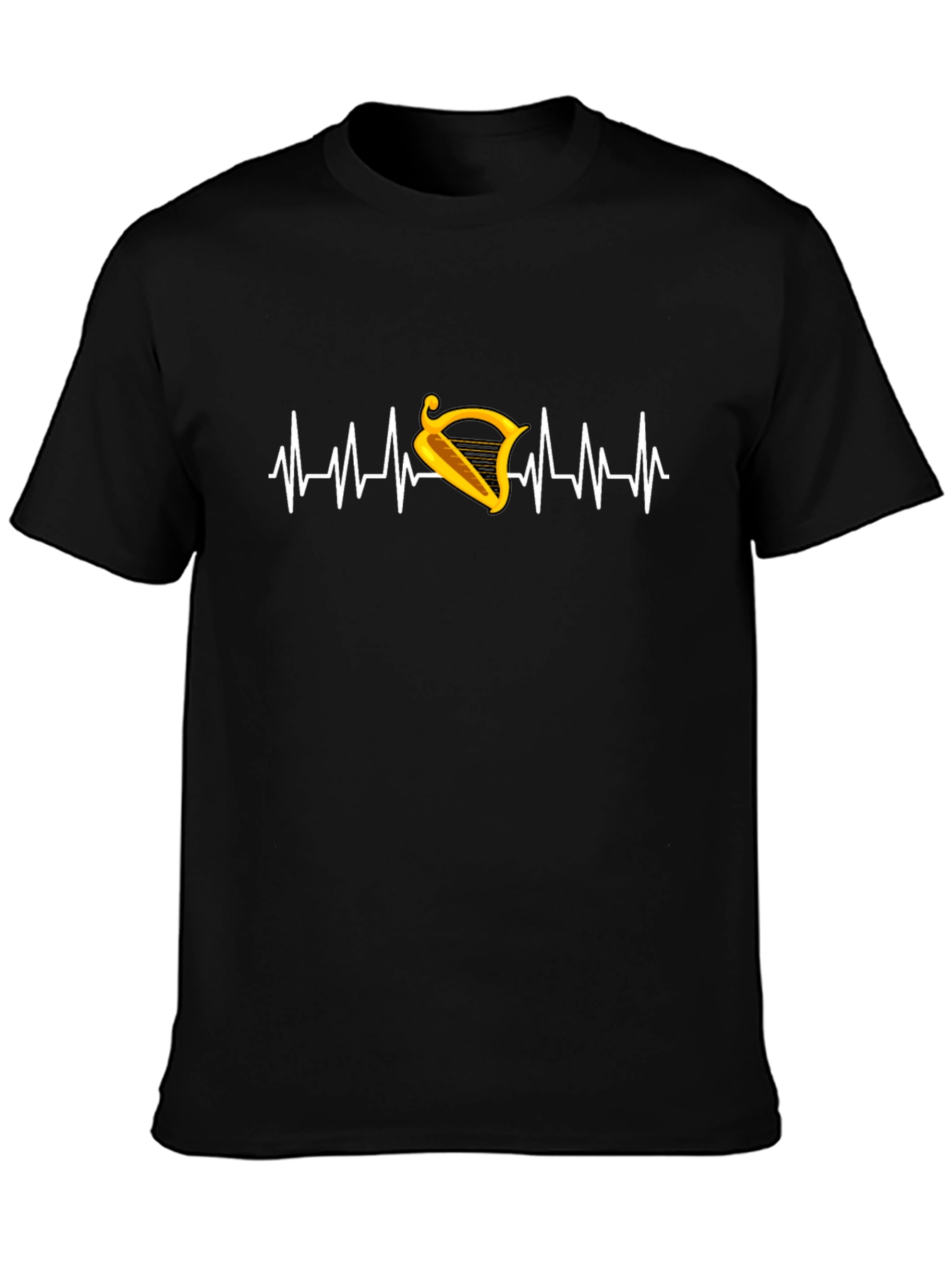 Harp Beat T-Shirt - Irish Music Heartbeat Tee