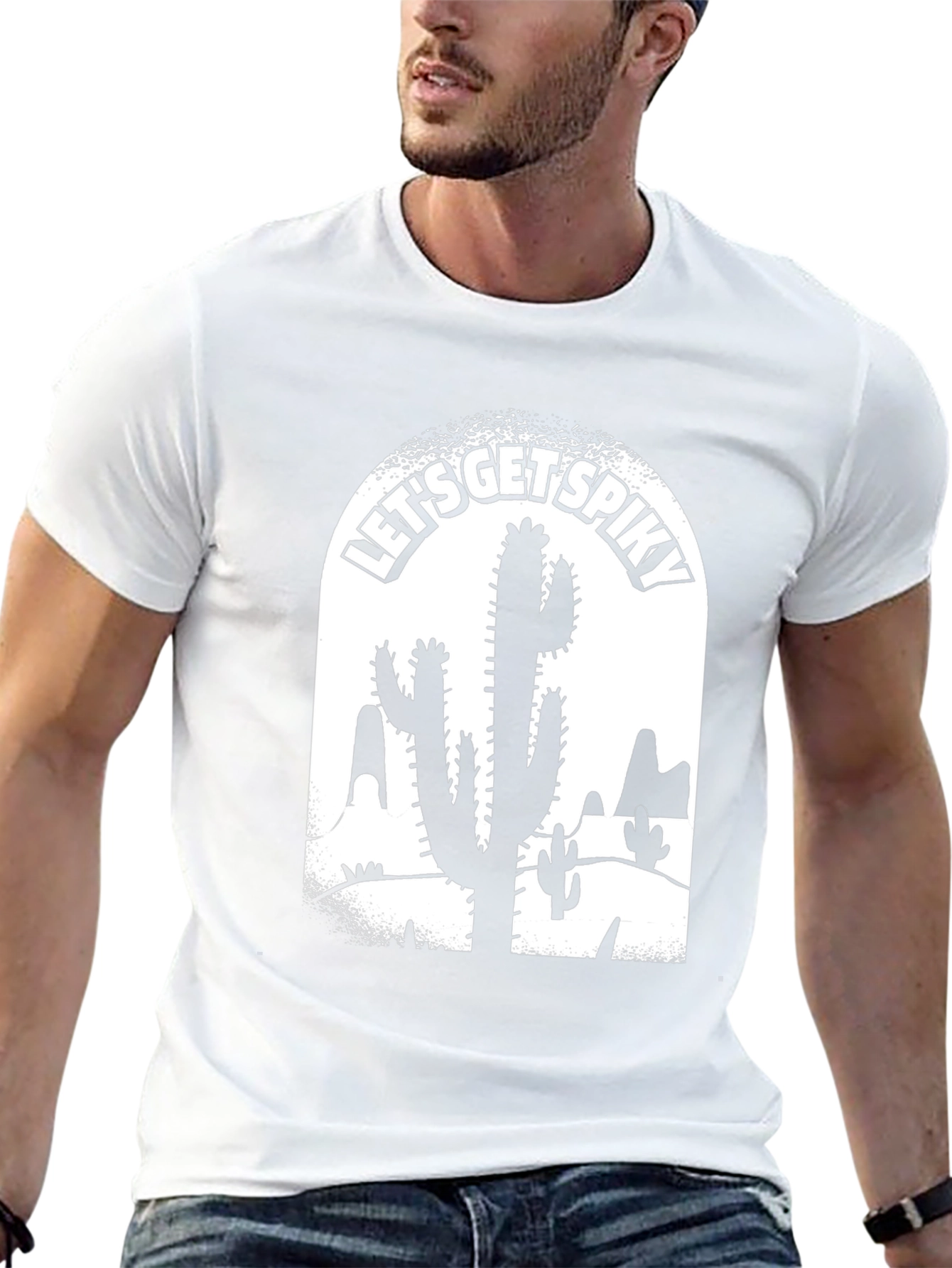 Lets Get Spiky Black Cactus T-Shirt