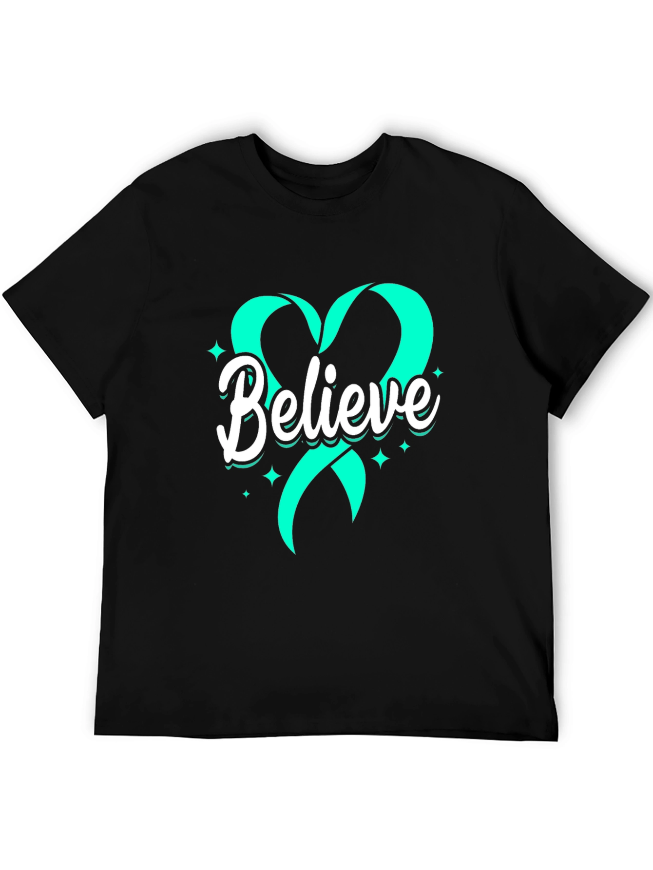 Believe Heart Ribbon Graphic Tee
