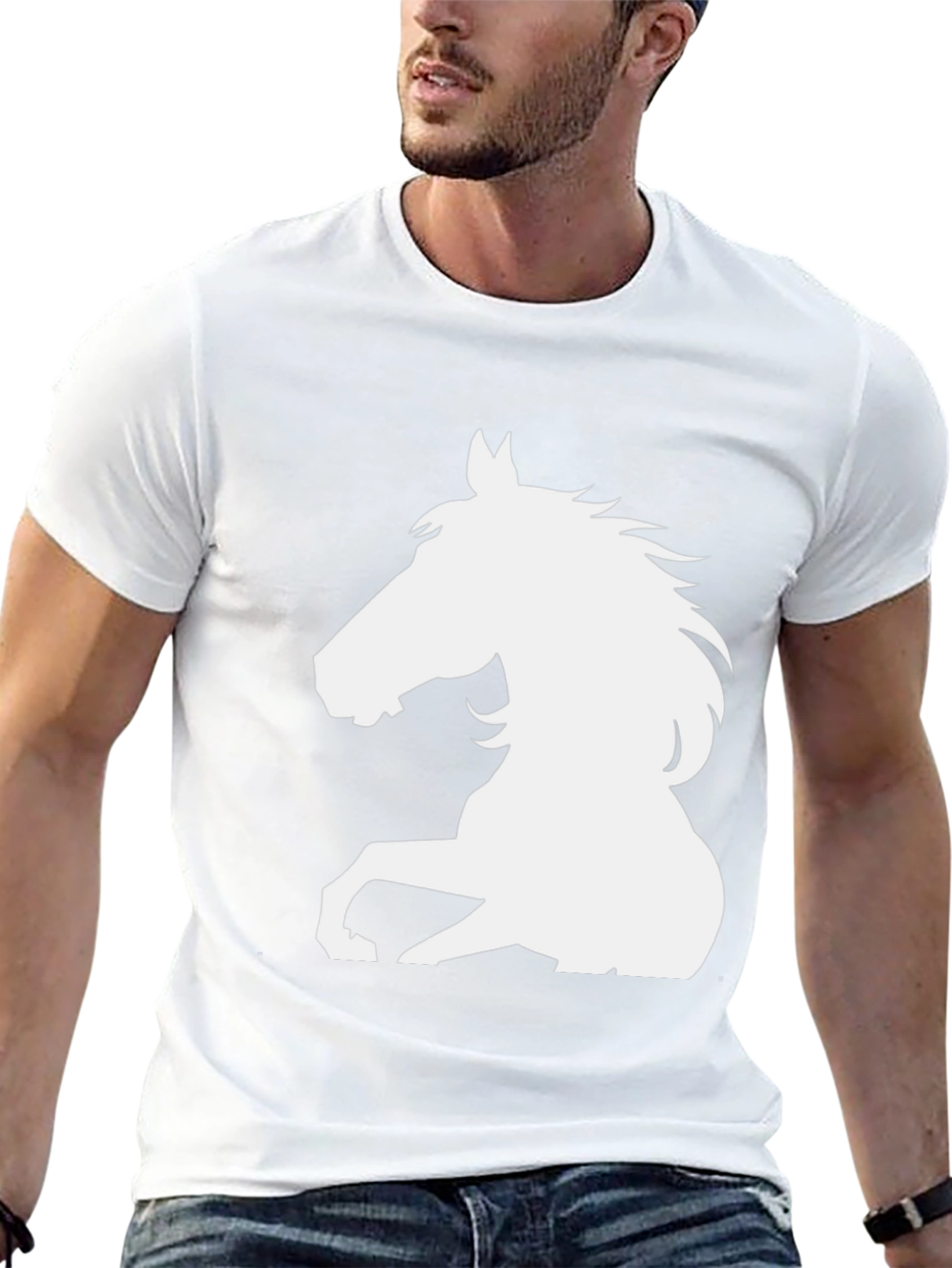 Black Horse Graphic Tee - Mens Casual Top
