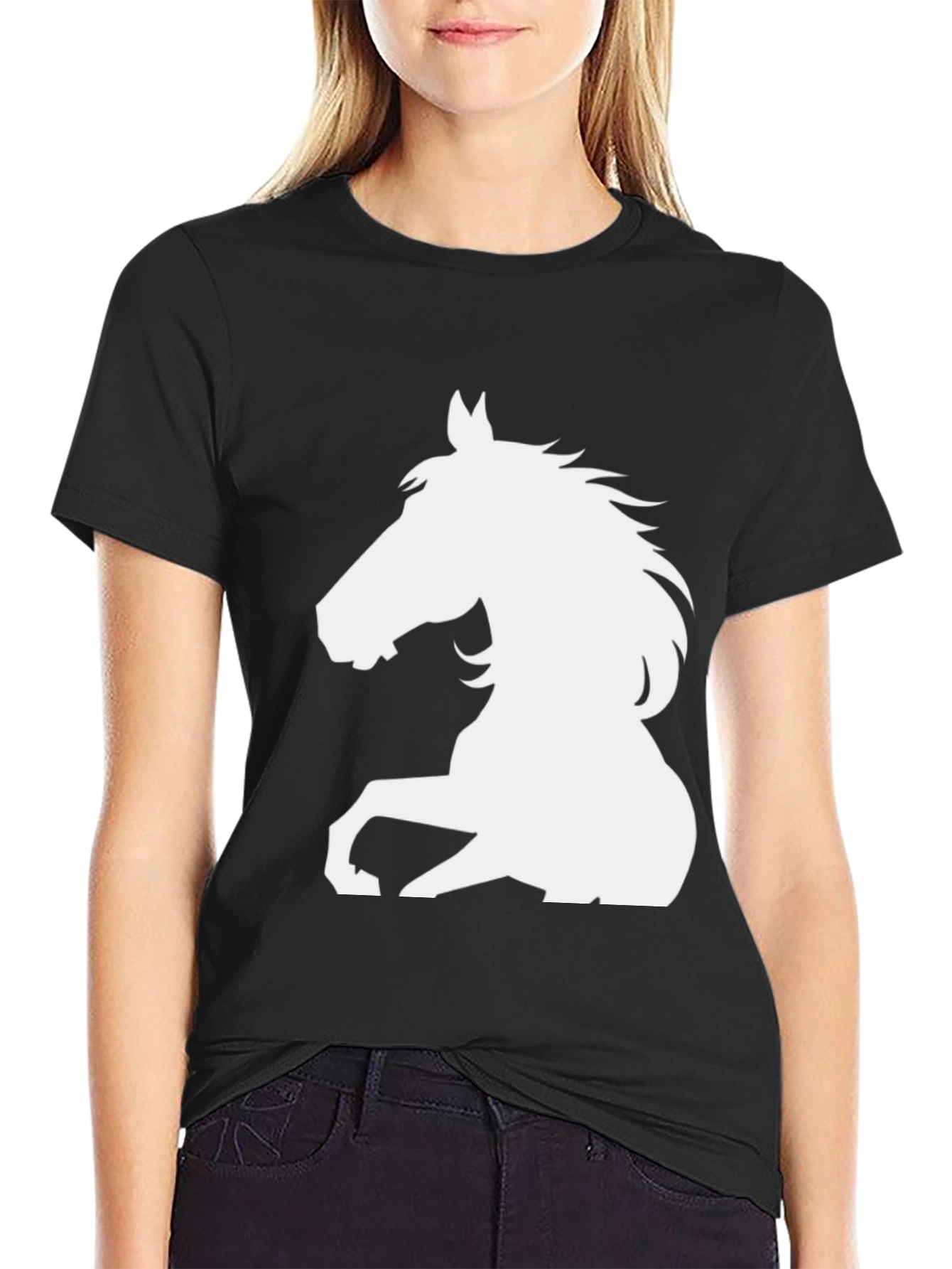 Black Horse Graphic Tee - Mens Casual Top