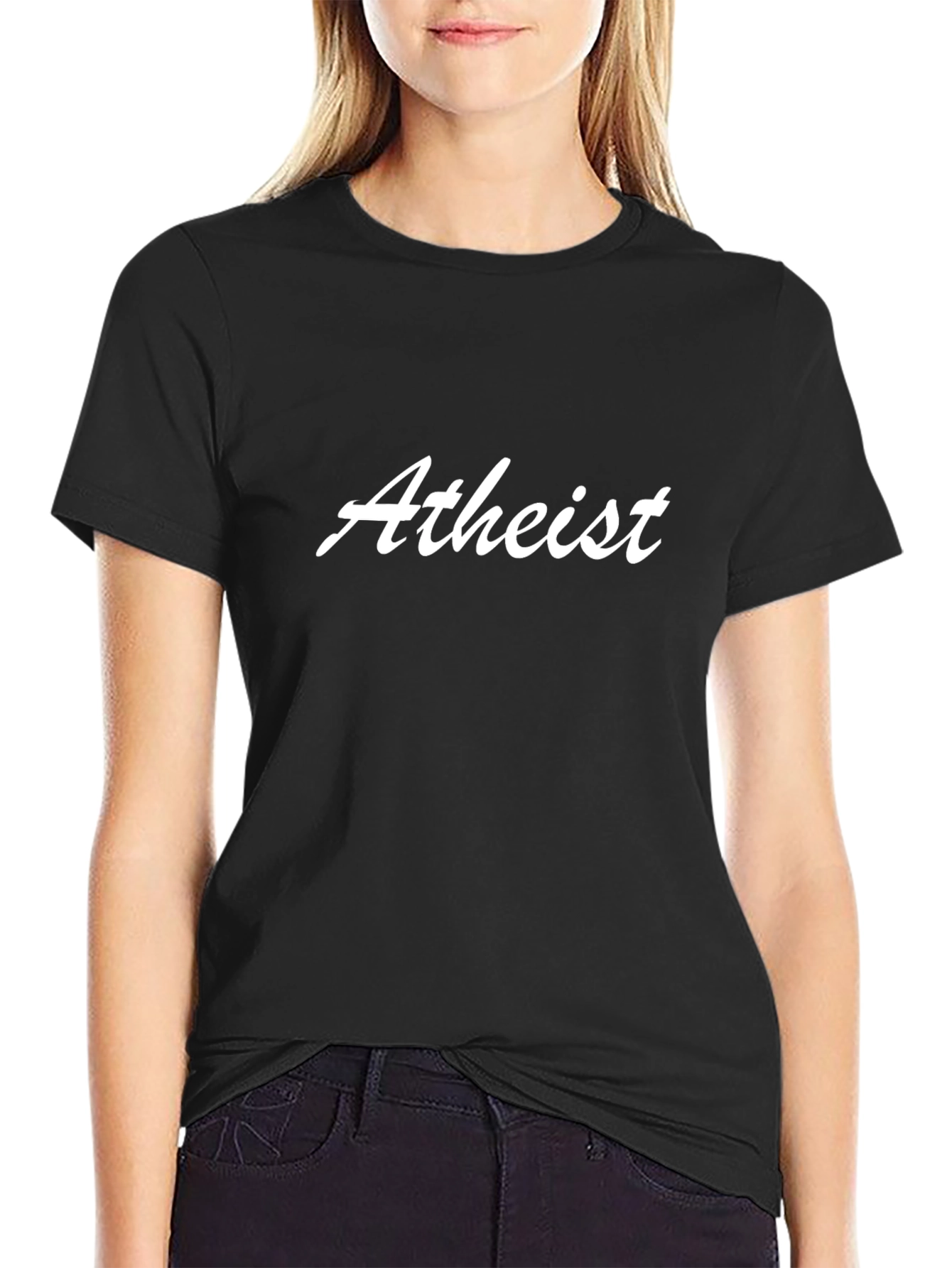 Atheist Statement T-Shirt - Black Crew Neck