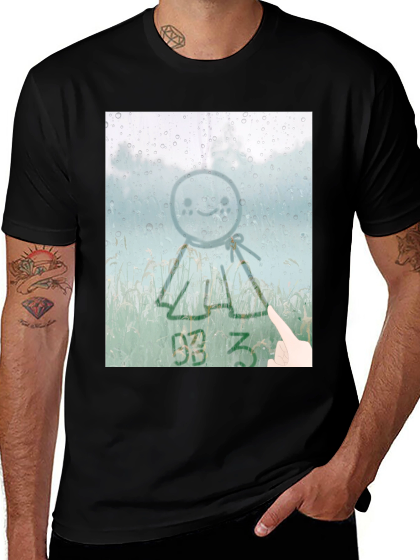 Sunshine Doll Graphic Tee - Black Cotton T-Shirt