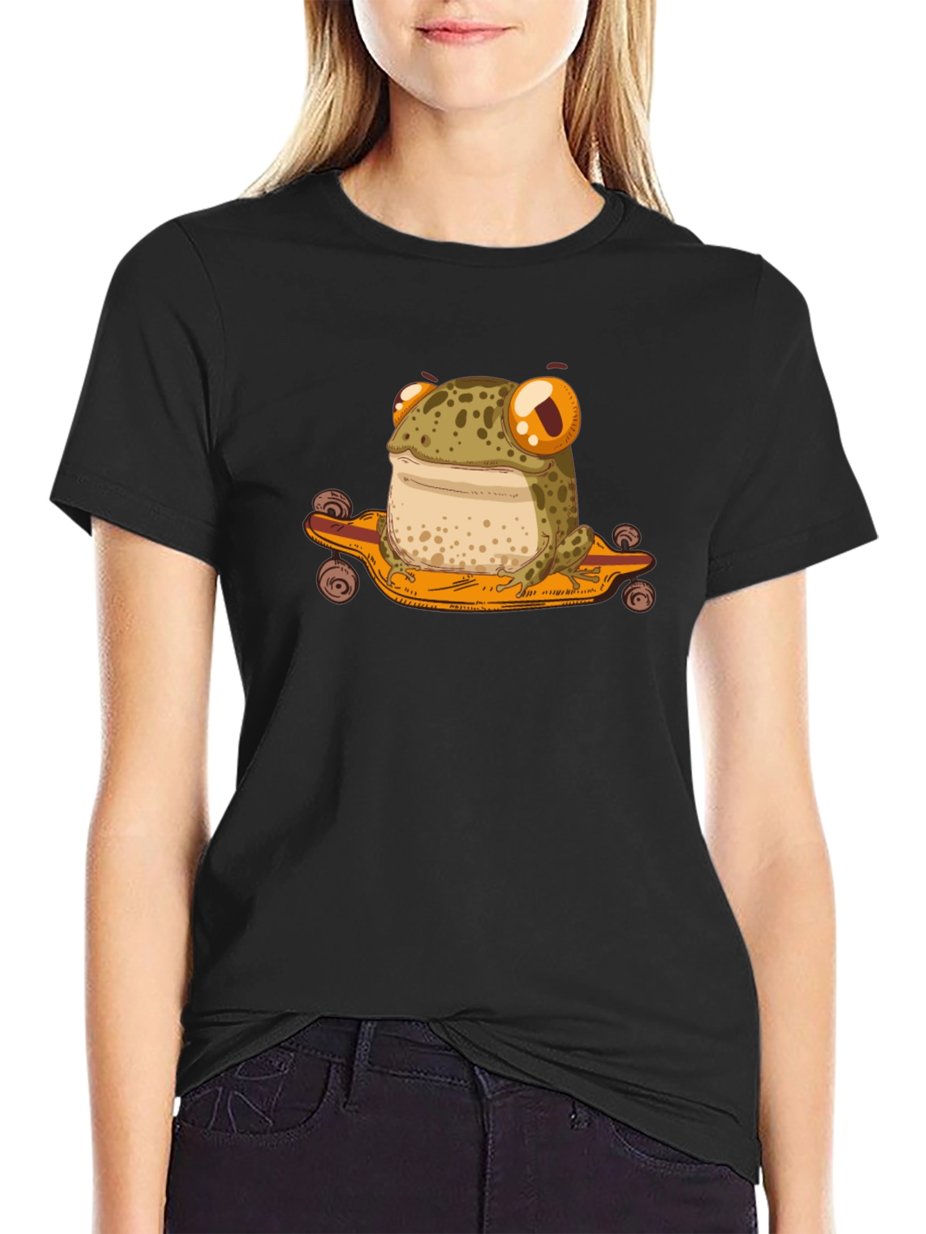 Frog on Skateboard Graphic T-Shirt