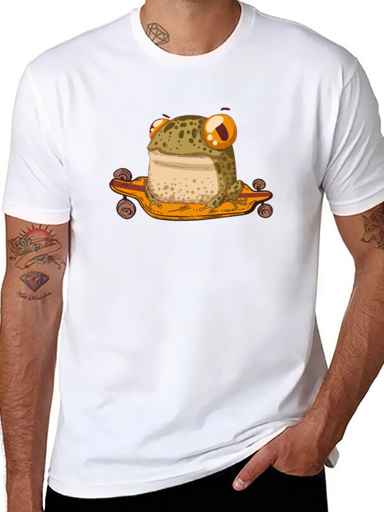 Frog on Skateboard Graphic T-Shirt
