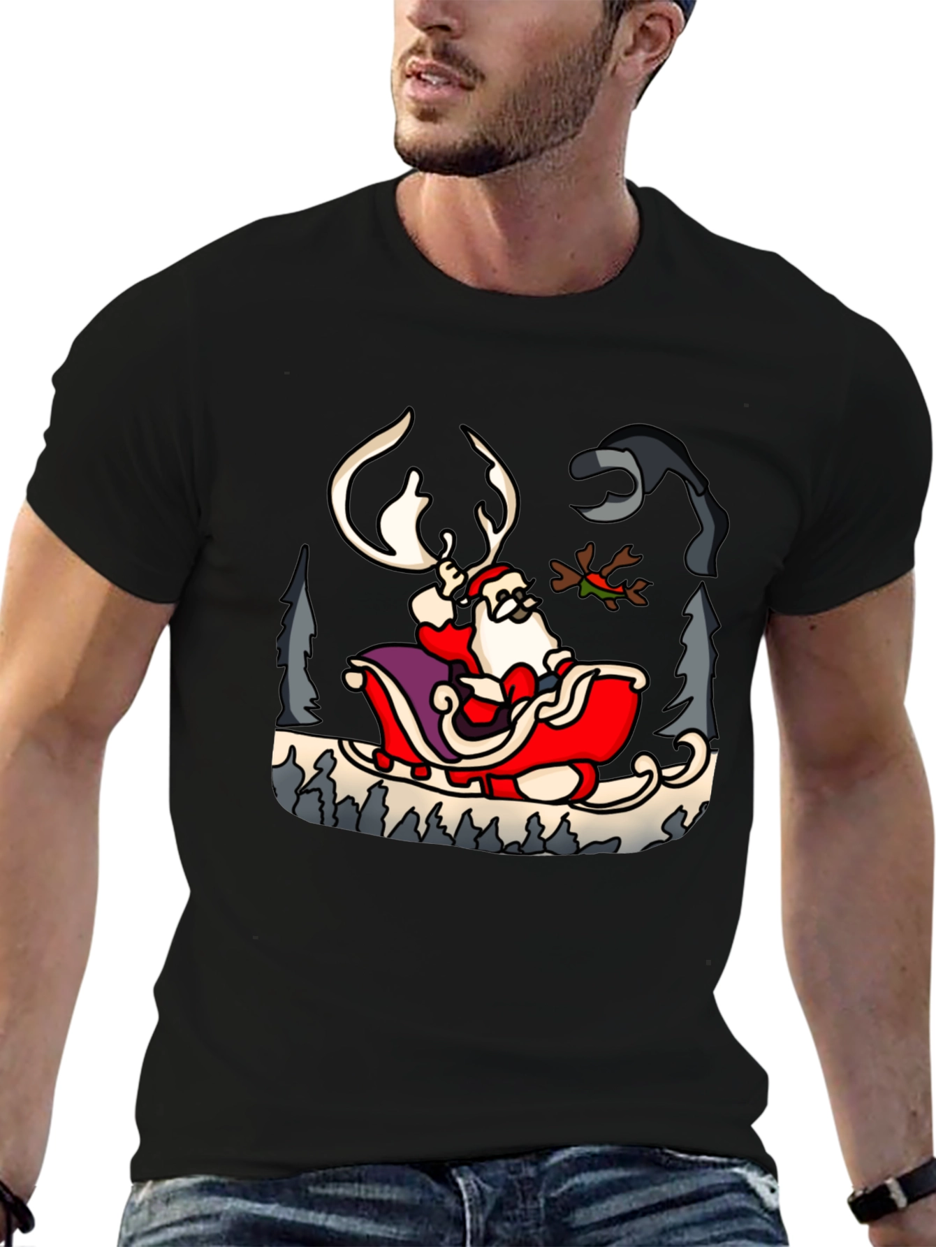Santas Sleigh Ride Graphic Tee