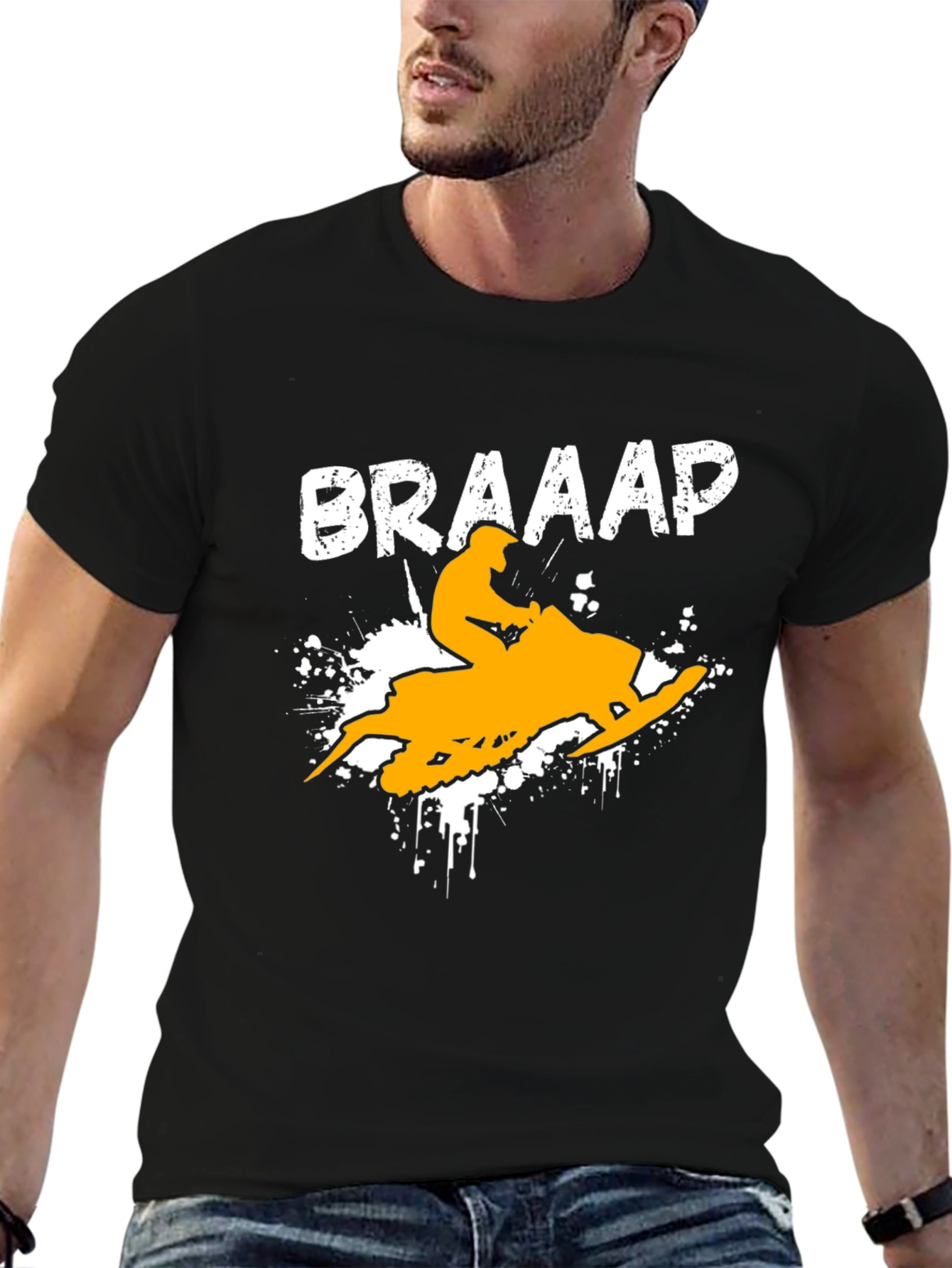 Braaap Snowmobile T-Shirt - Black