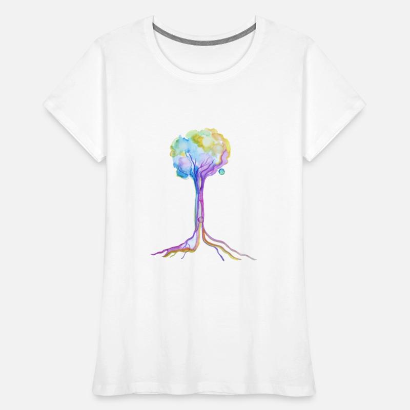 Rainbow watercolor tree art