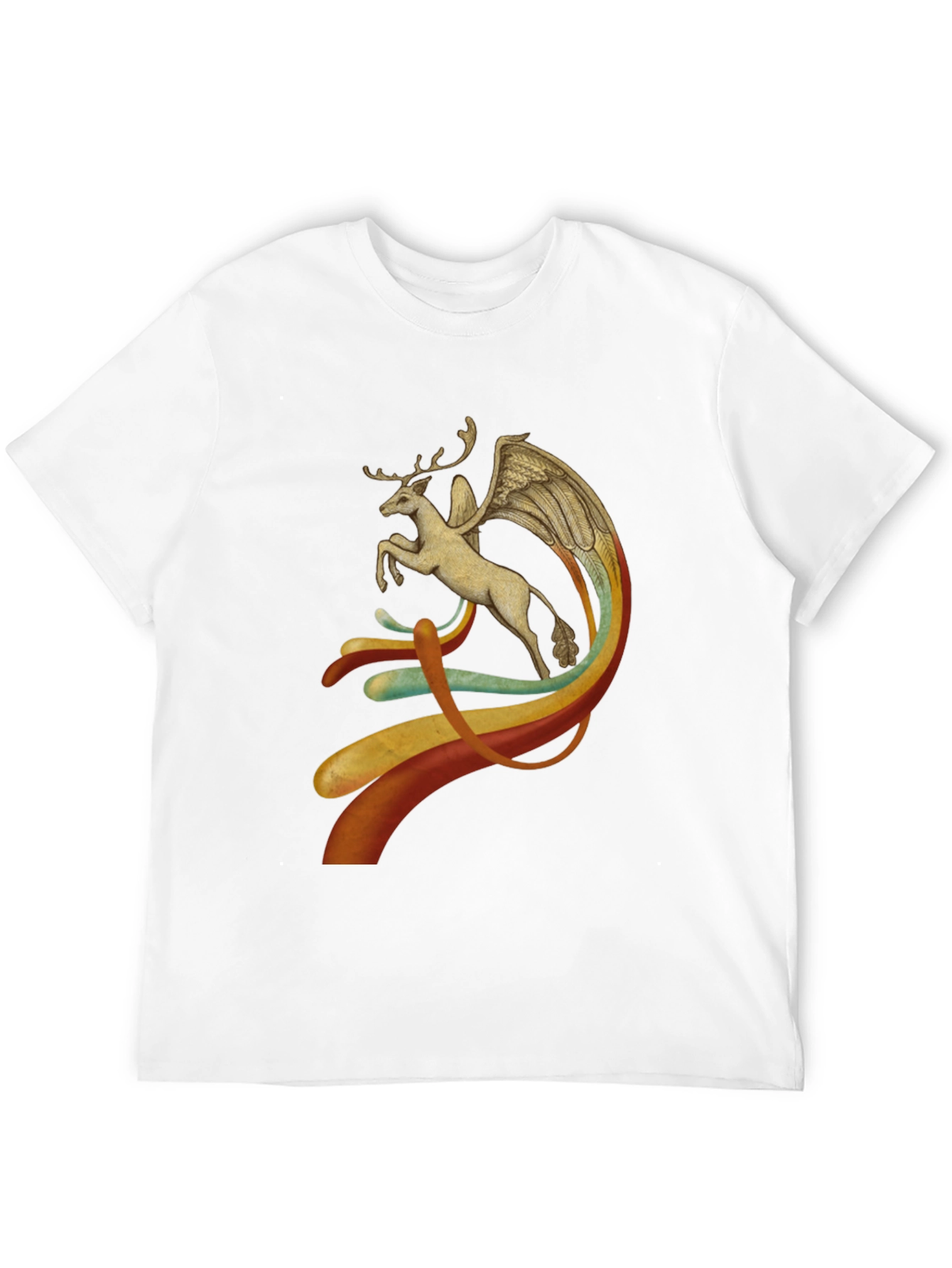 Winged Deer Graphic Black T-Shirt